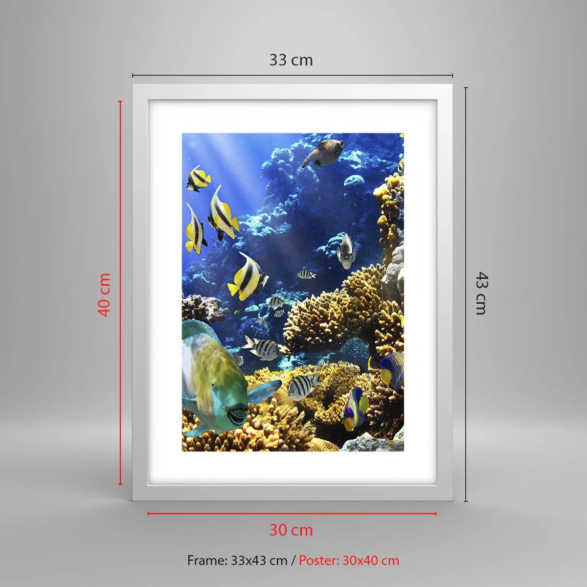 Affiche dans un cadre blanc - Poster - Beaucoup de circulation sur la route des vacances - 30x40 cm