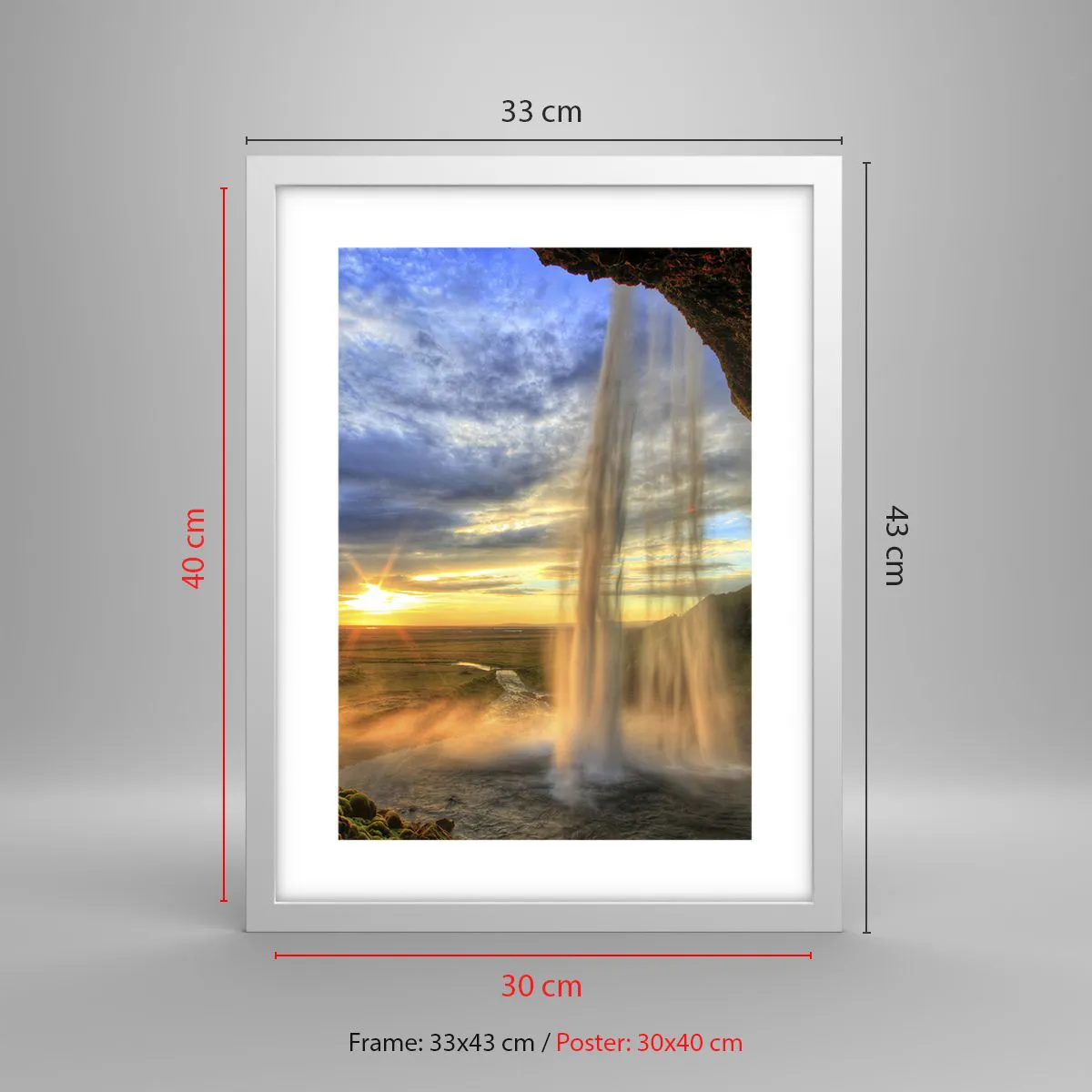 Plagát v bielom ráme - Svet za závojom kvapiek - 30x40 cm