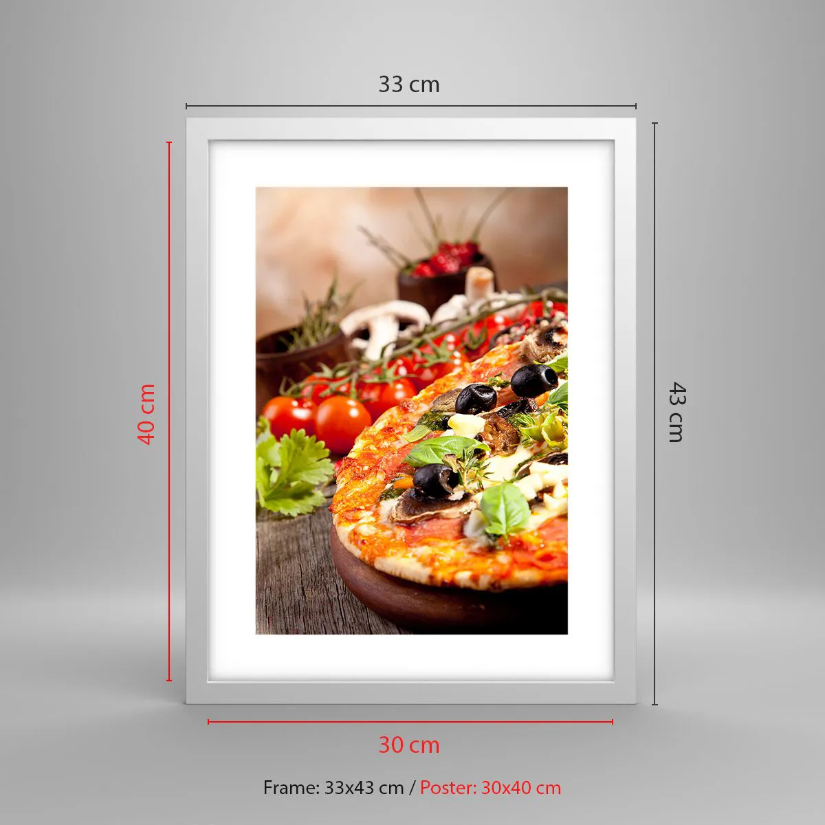 Póster en marco blanco - De ingredientes puros - 30x40 cm