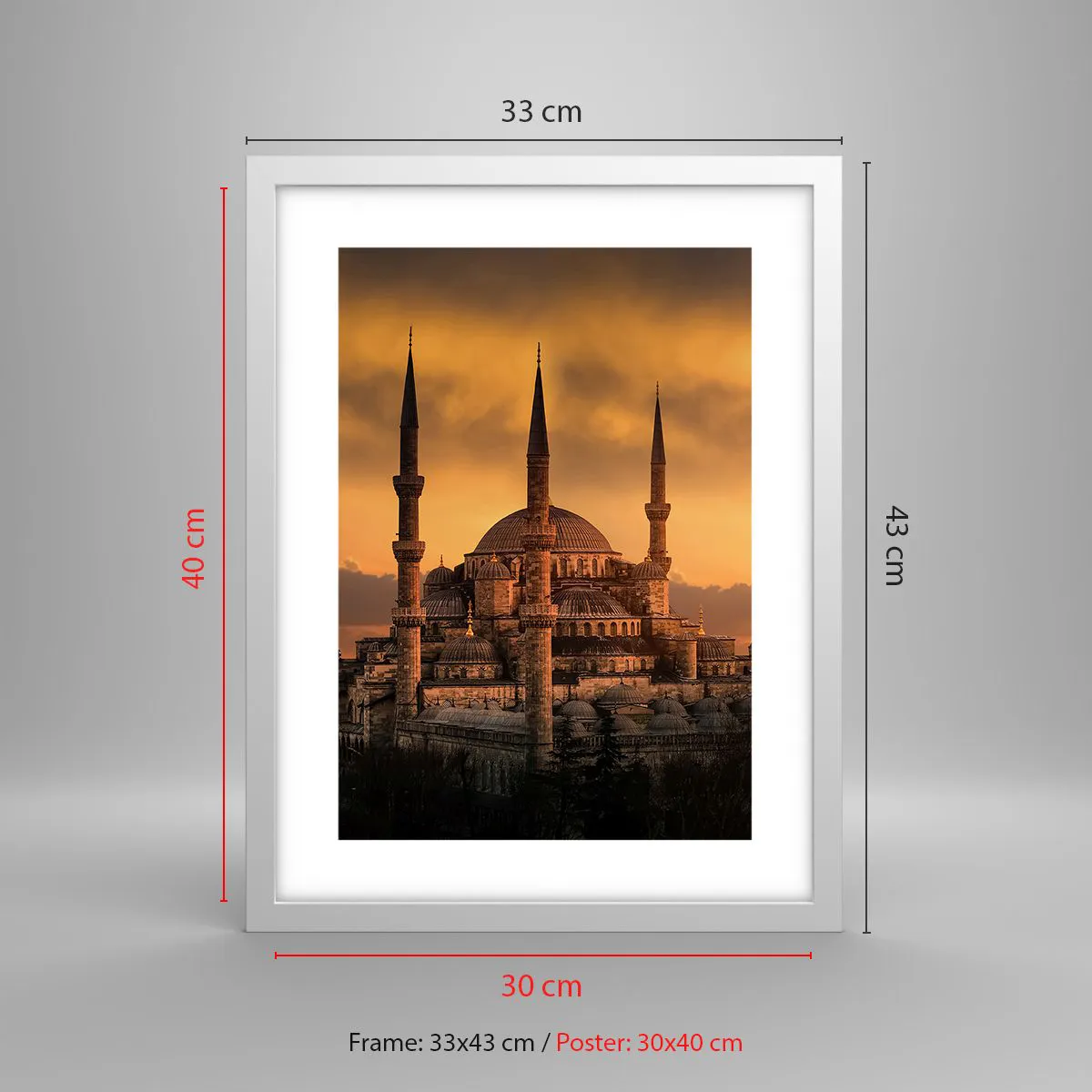 Affiche dans un cadre blanc - Poster - Dieu est grand - 30x40 cm