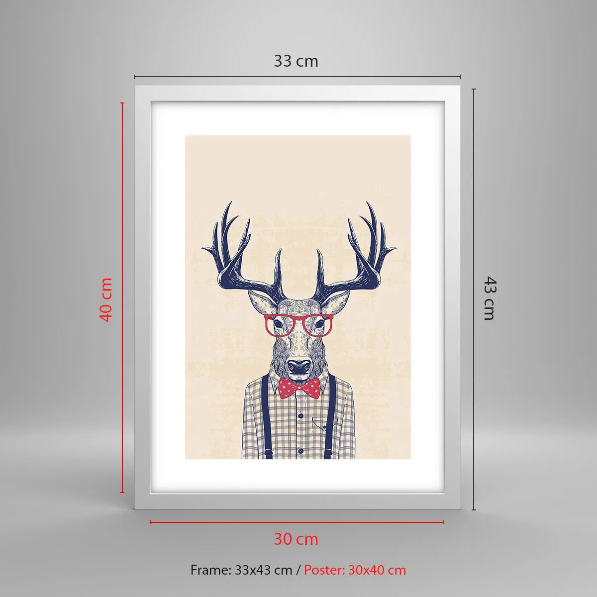 Affisch i vit ram - Rolig extravagans - 30x40 cm