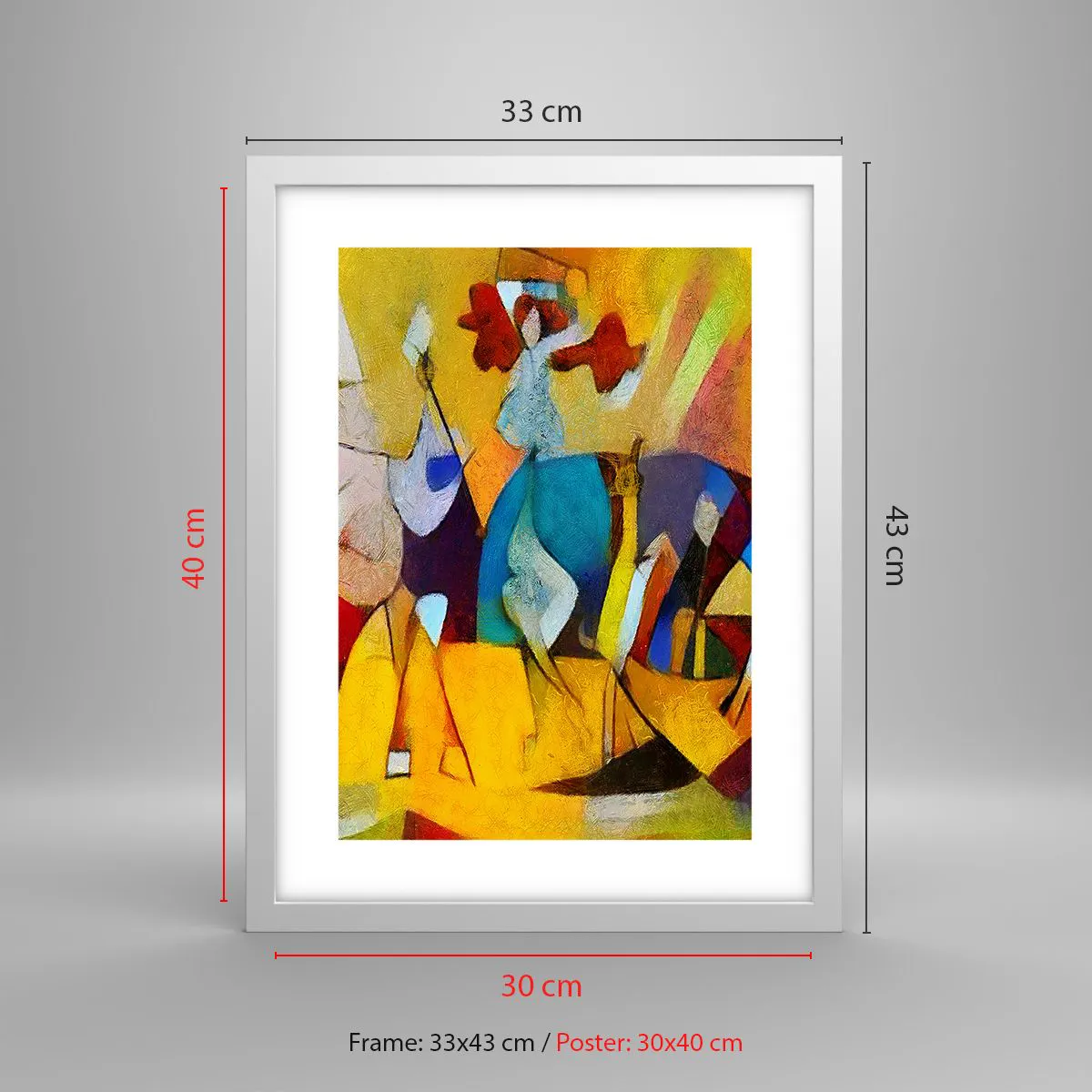 Plakat w białej ramie - Słońce - życie - radość - 30x40 cm