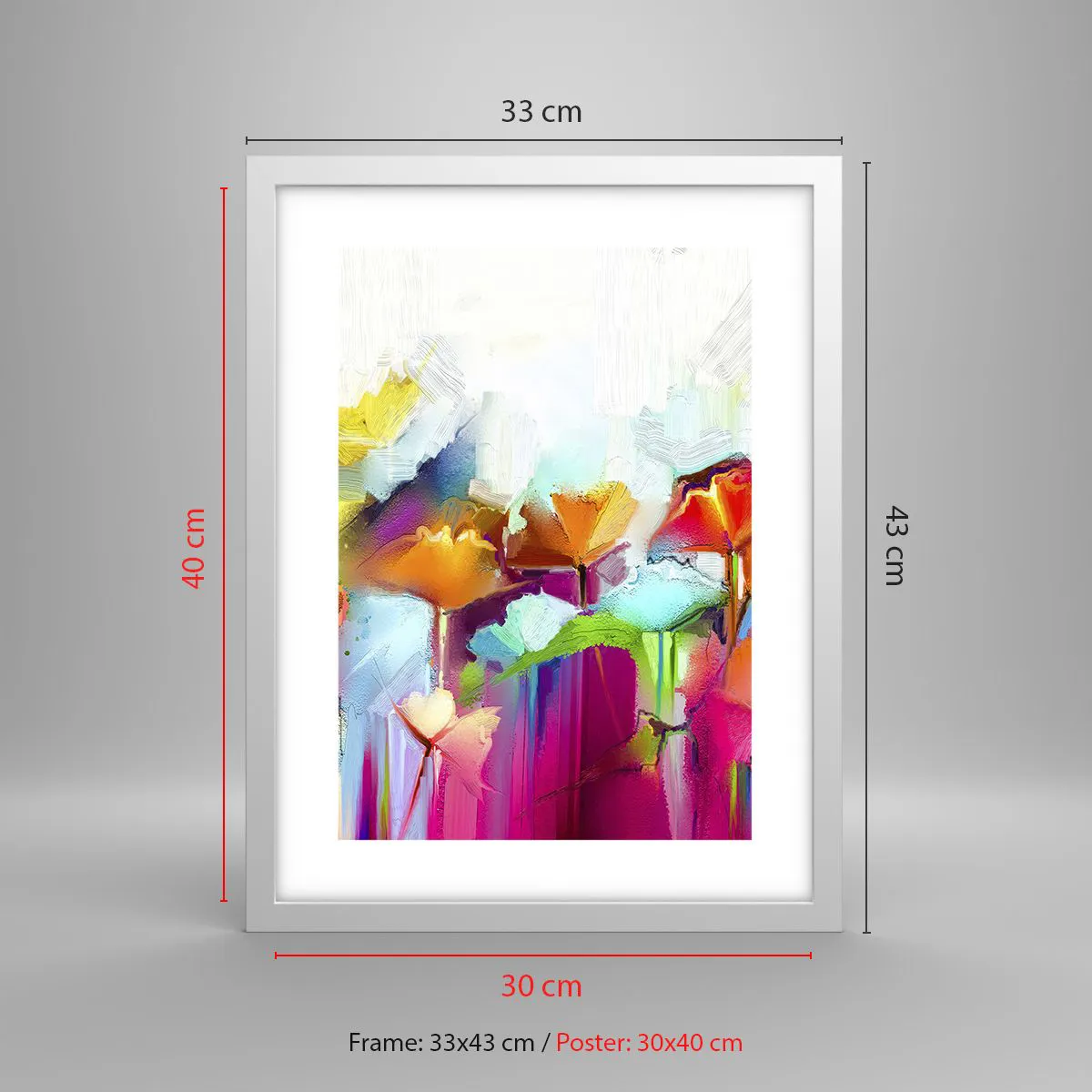 Affiche dans un cadre blanc - Poster - L'arc-en-ciel s'est épanoui - 30x40 cm