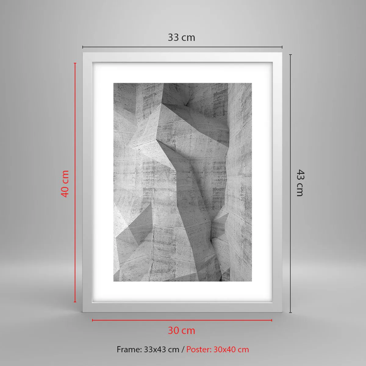 Poster in een witte lijst - Een echte uitdaging - 30x40 cm