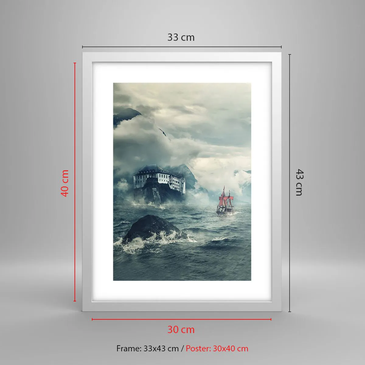 Poster in einem weißen Rahmen - In magischen Gewässern - 30x40 cm