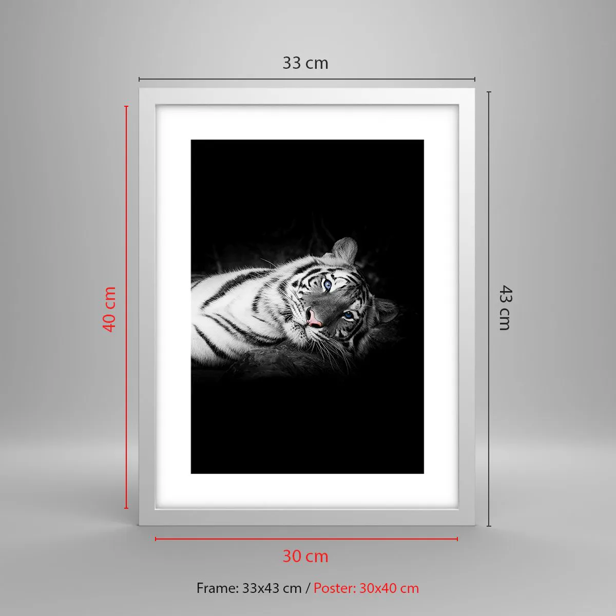 Affiche dans un cadre blanc - Poster - Sauvagerie et paix - 30x40 cm