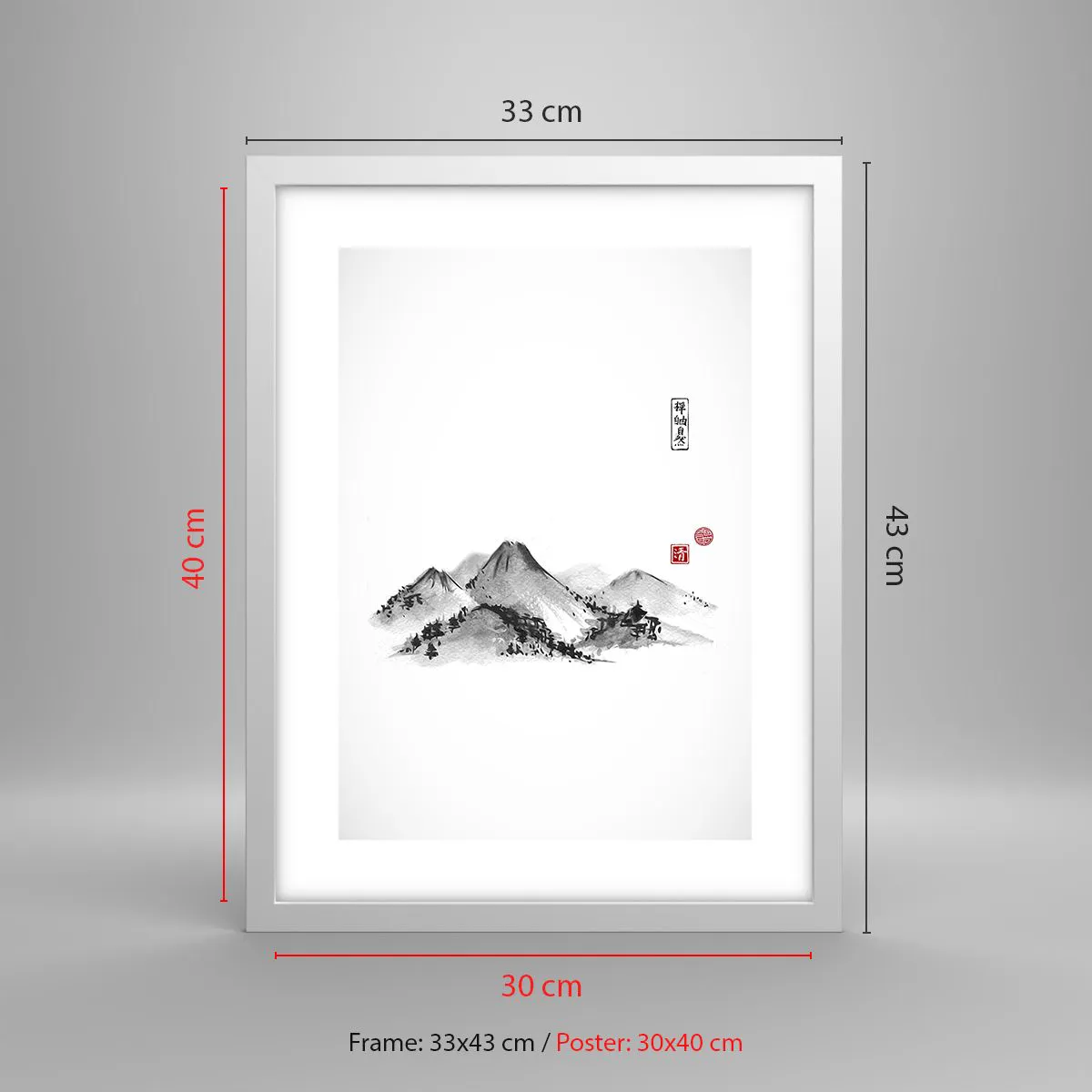 Plakat w białej ramie - Za dalą dal - 30x40 cm