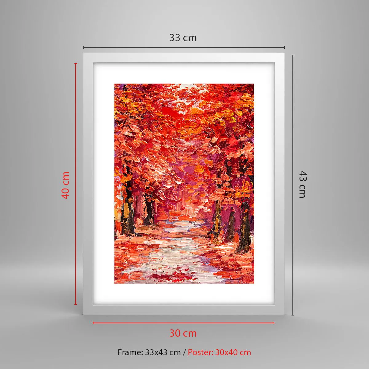 Poster in cornice bianca - Impressione d'autunno - 30x40 cm