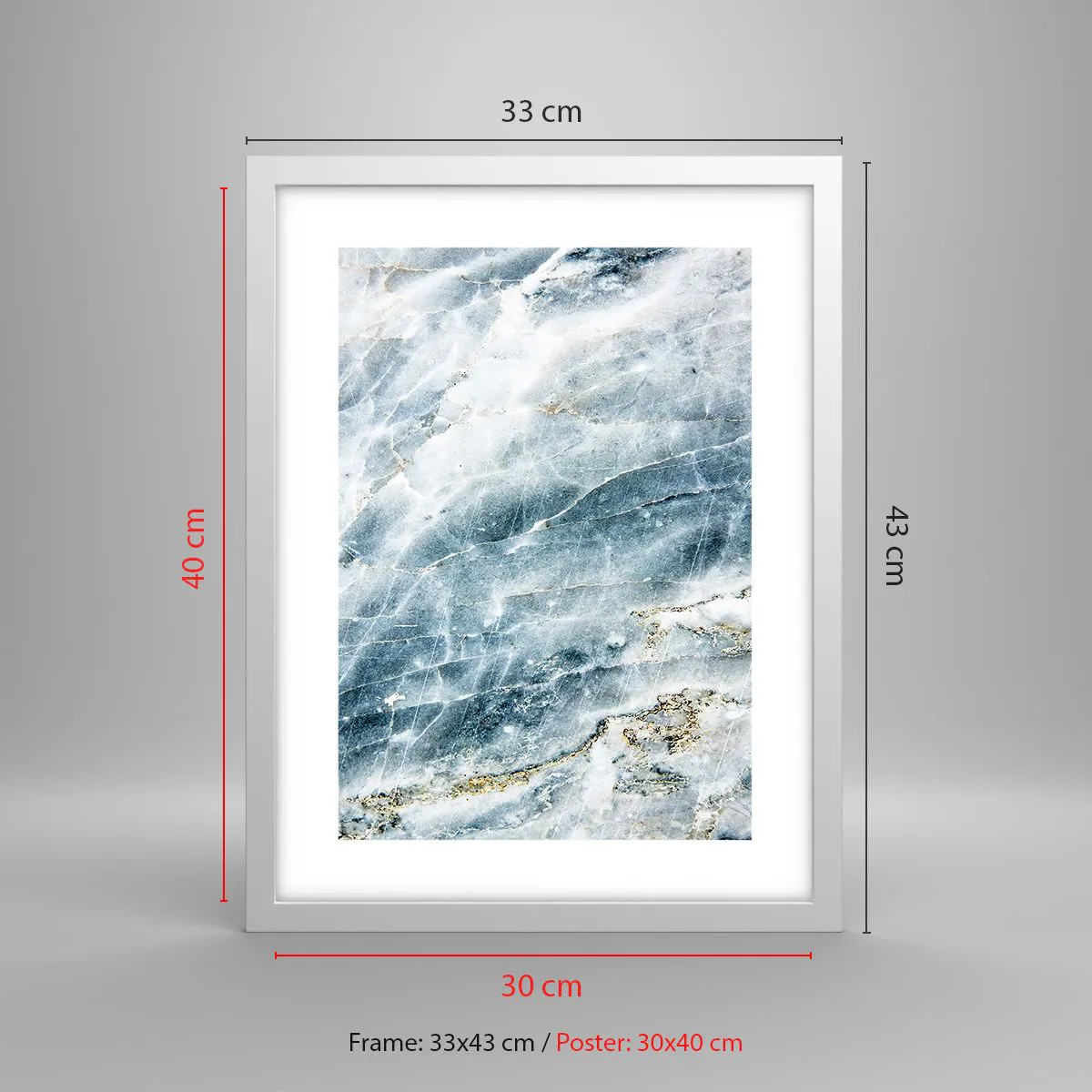 Poster in white frmae - Icy World - 30x40 cm