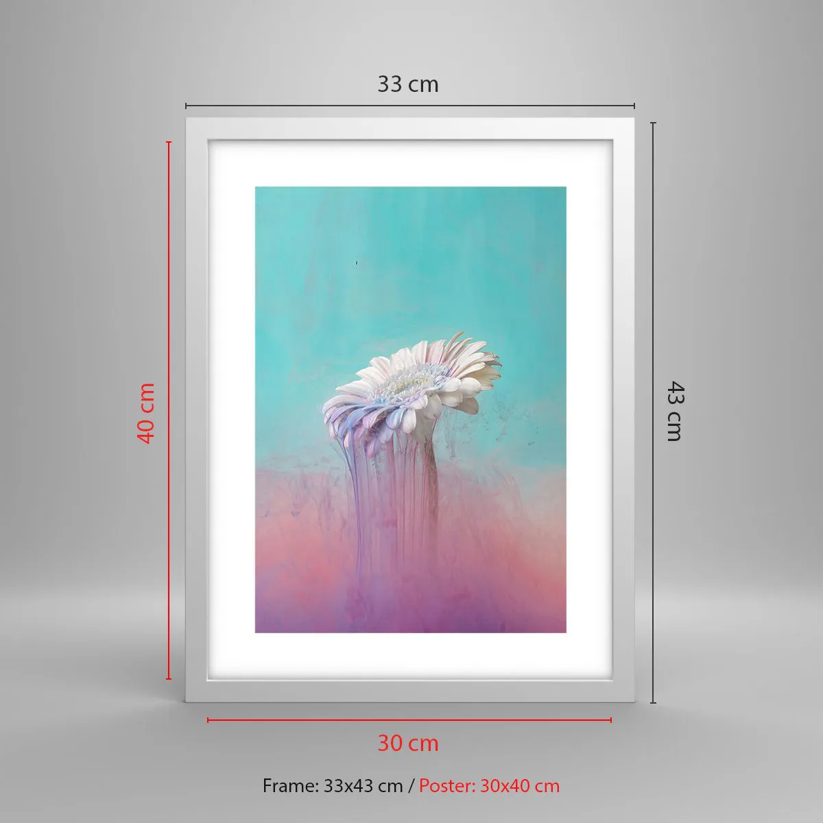 Plagát v bielom ráme - Záhrobia kvetín - 30x40 cm