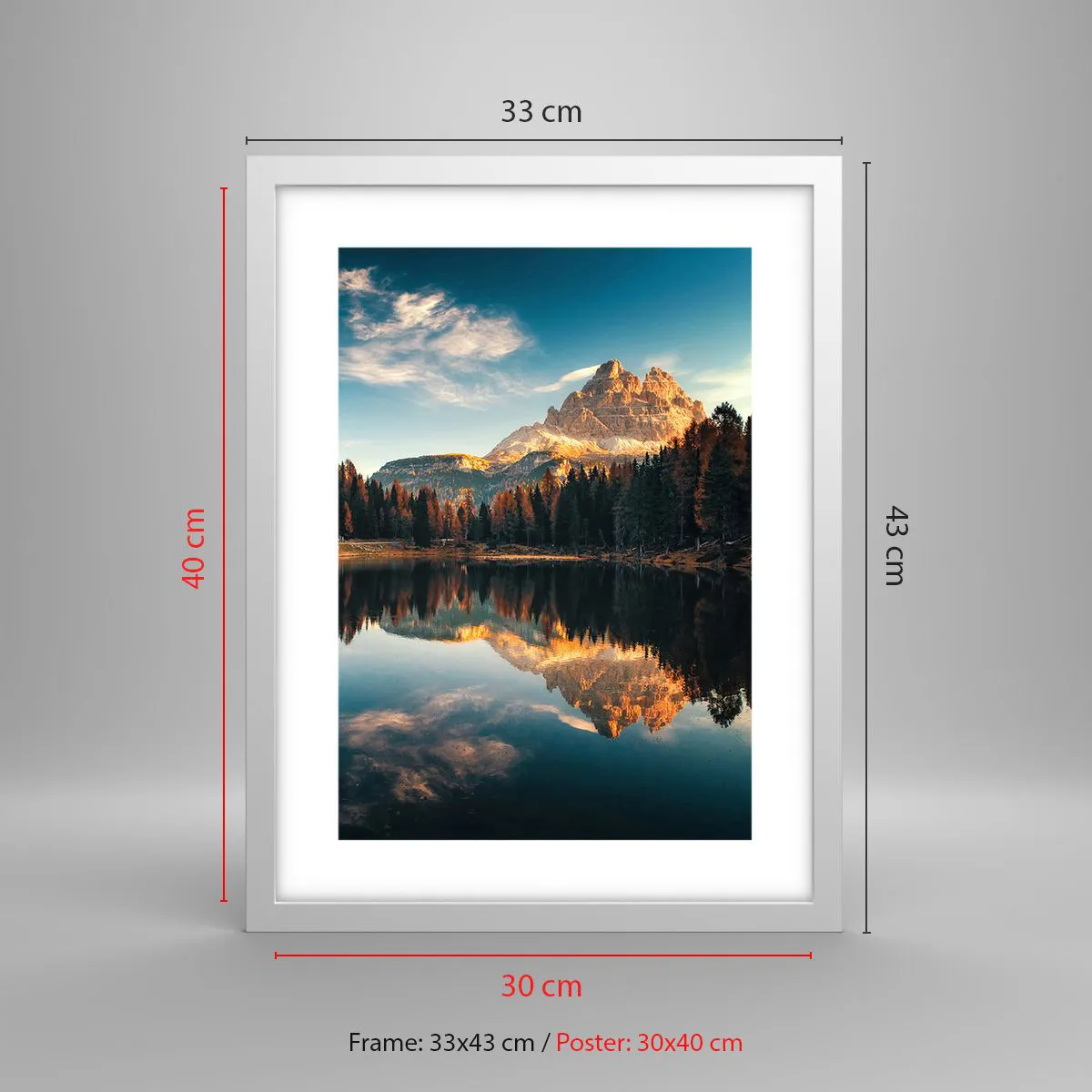 Plagát v bielom ráme - Dvojitá krajina - 30x40 cm