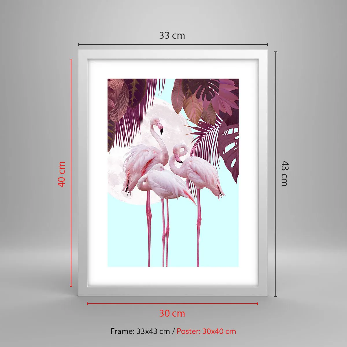 Poster in een witte lijst - Drie vogel genaden - 30x40 cm