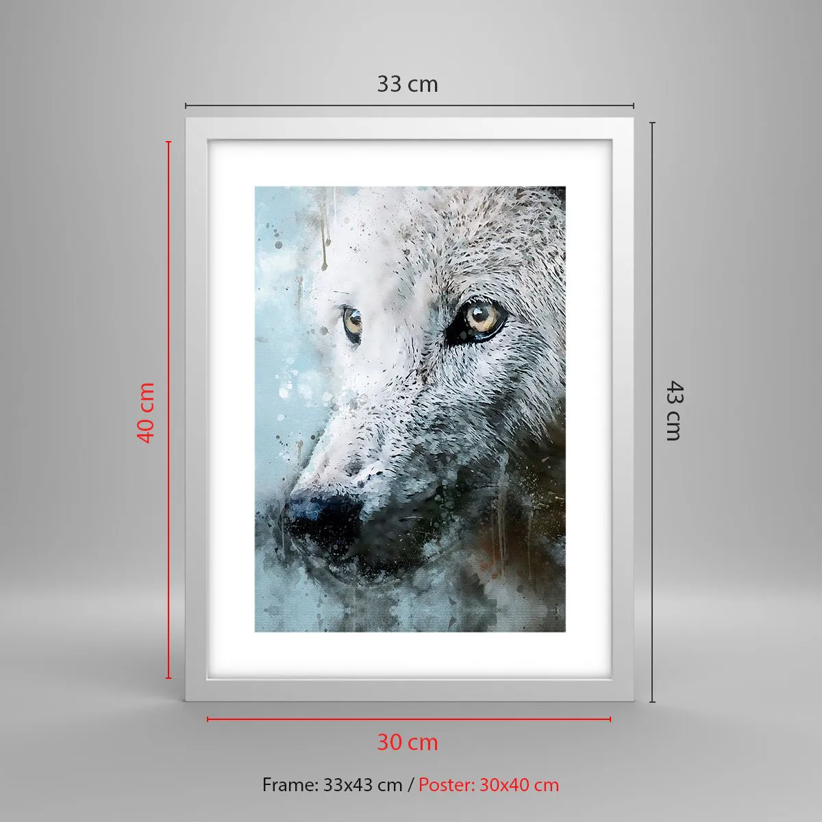 Poster în ramă albă - Faceți cunoștință cu sufletul lupului - 30x40 cm