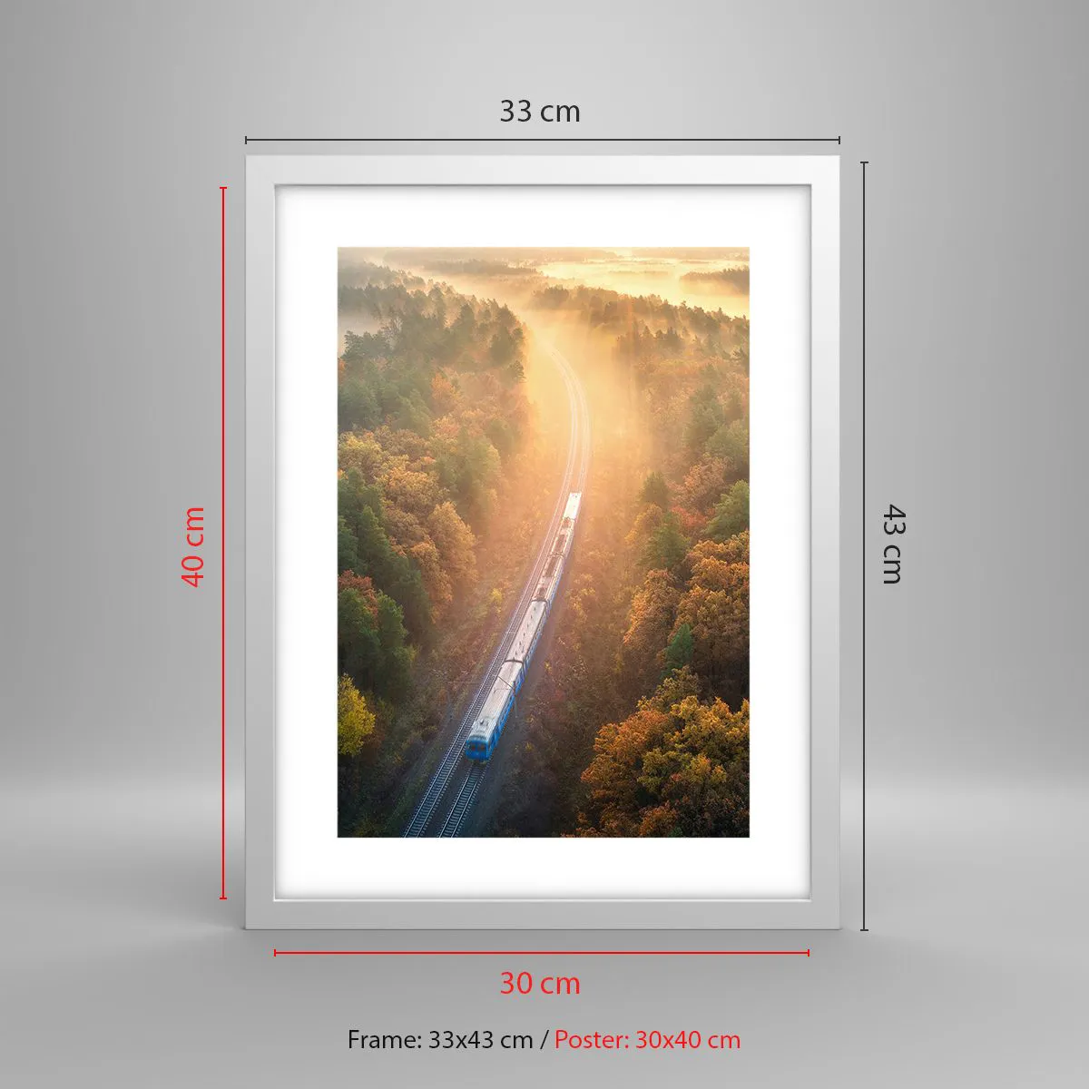 Poster in einem weißen Rahmen - Herbstreise - 30x40 cm