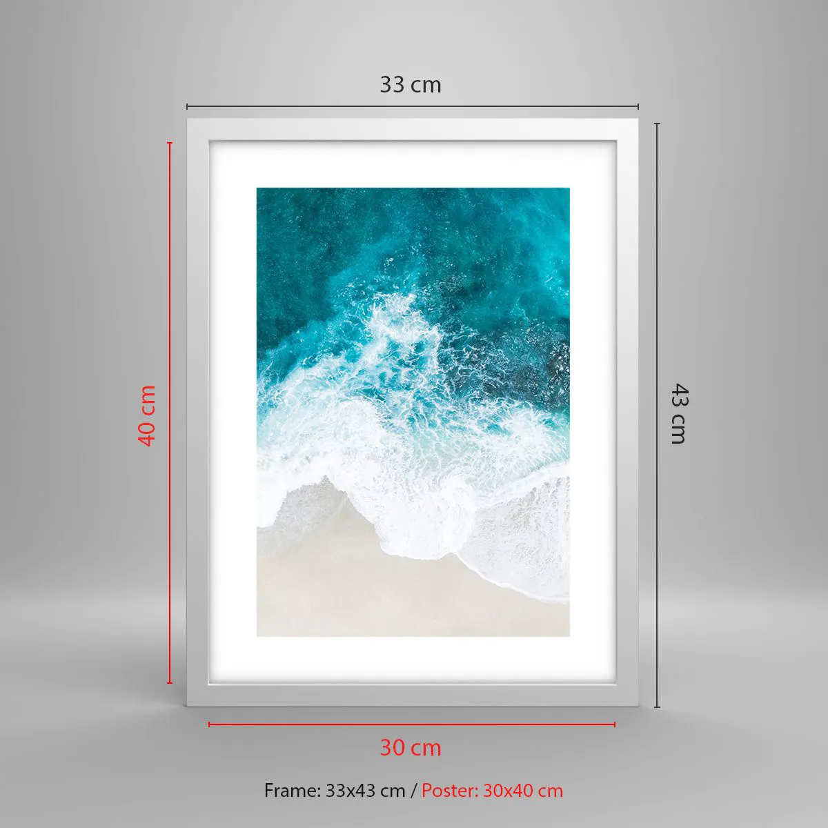 Plakat i hvid ramme - Naturlig kærtegn - 30x40 cm