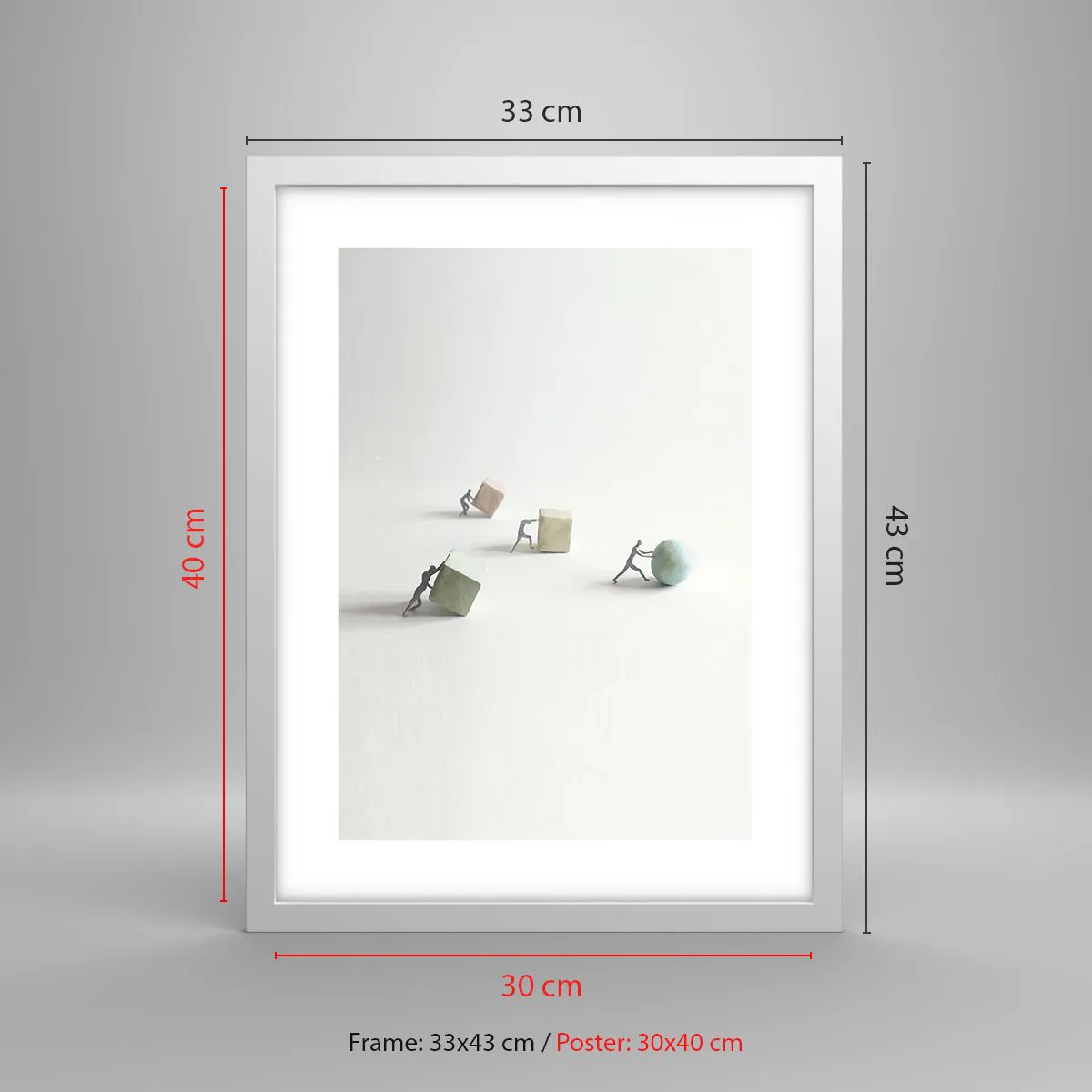 Plagát v bielom ráme - Život samotný - 30x40 cm