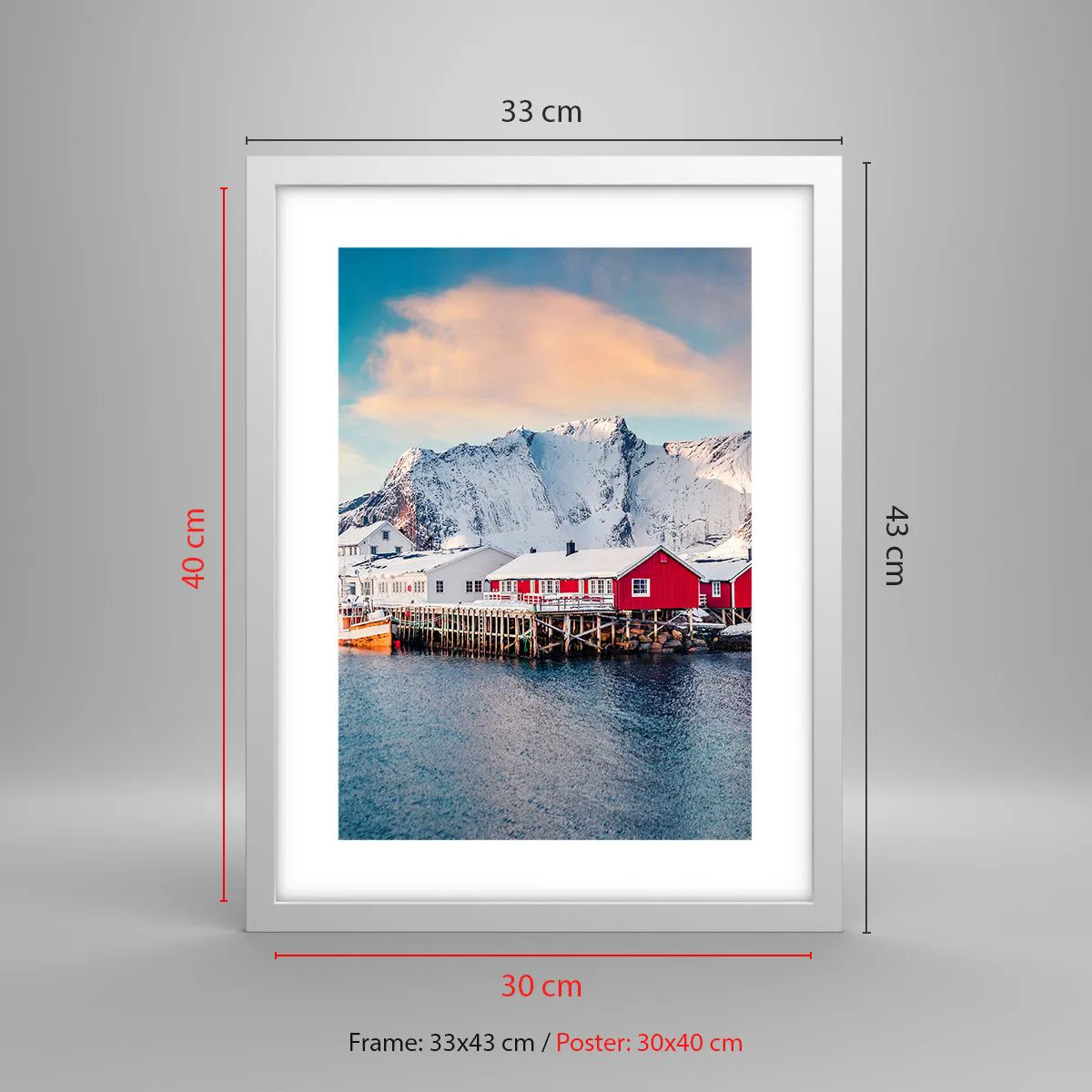 Poster in cornice bianca - Atmosfera del nord - 30x40 cm