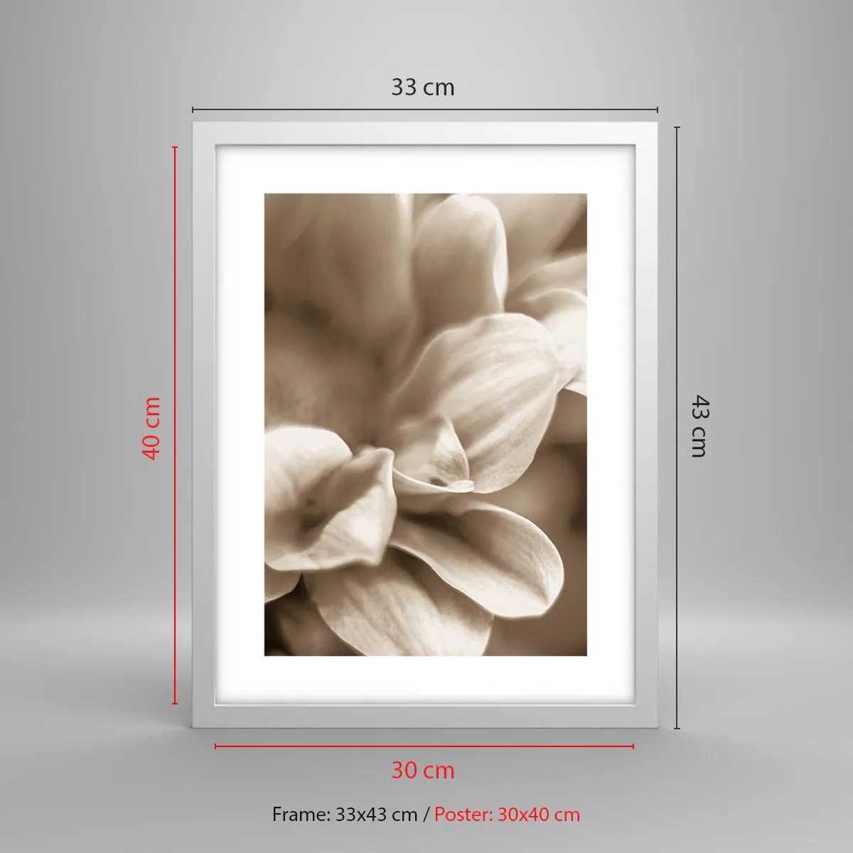 Póster en marco blanco - Suave como una sonrisa - 30x40 cm