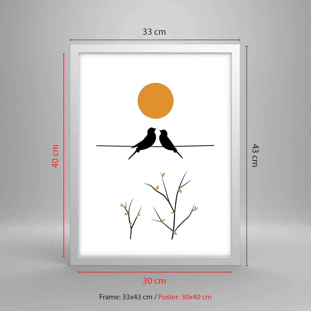 Poster in white frmae - Nightingale Evening - 30x40 cm