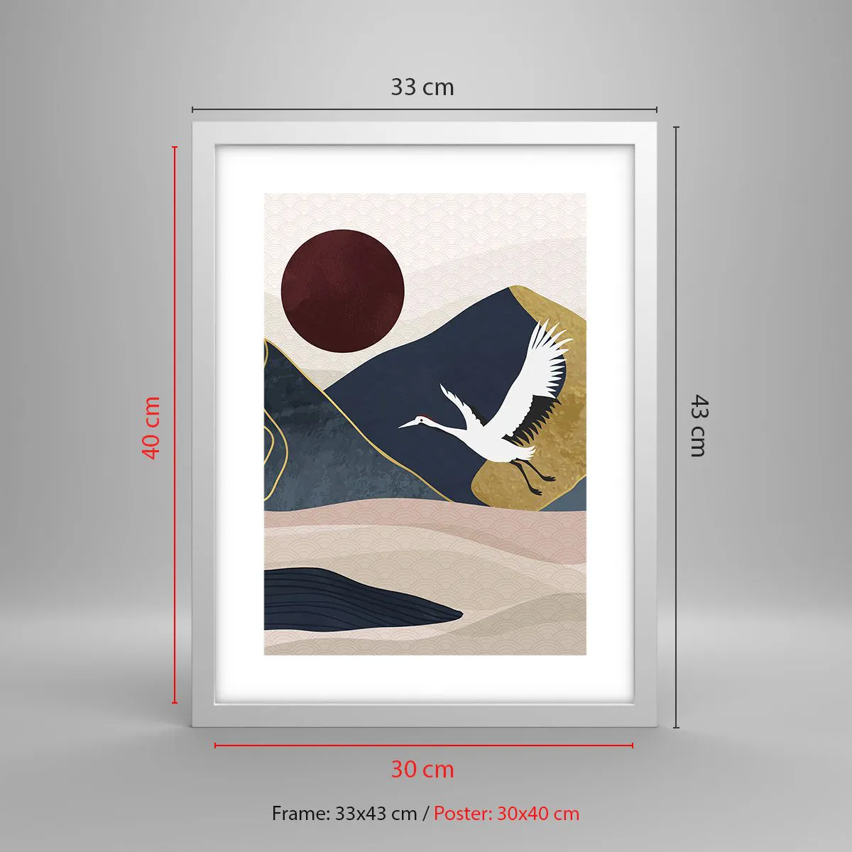 Poster în ramă albă - Și ziua a zburat din nou - 30x40 cm