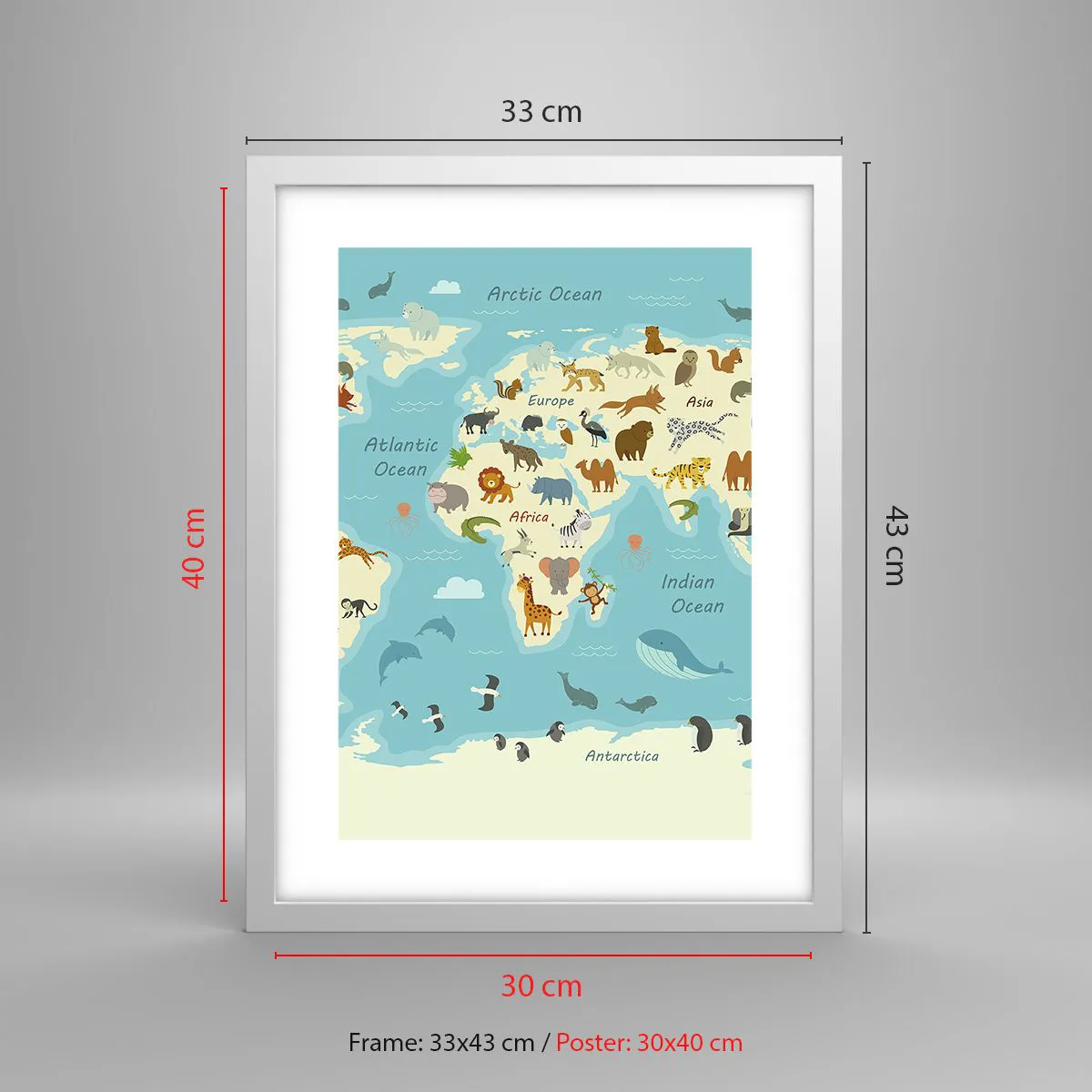 Affiche dans un cadre blanc - Poster - De bons voisins - 30x40 cm