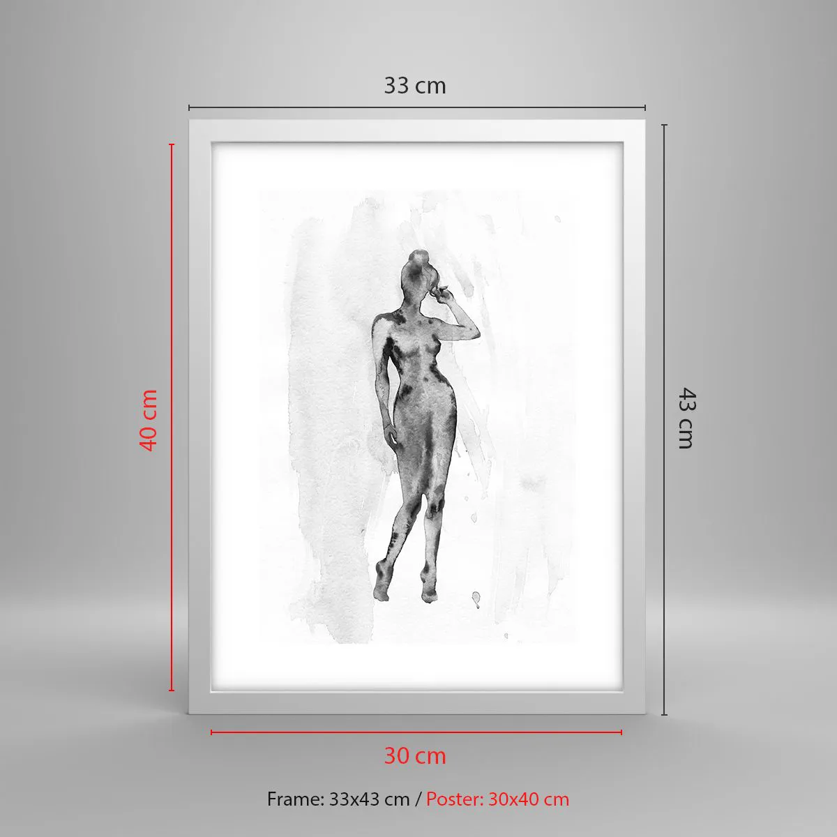 Poster in einem weißen Rahmen - Eine Studie über das Ideal der Weiblichkeit - 30x40 cm