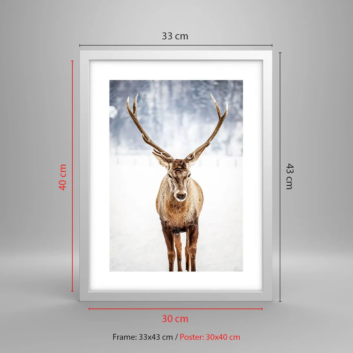 Affisch i vit ram - Rakt från snödimman - 30x40 cm