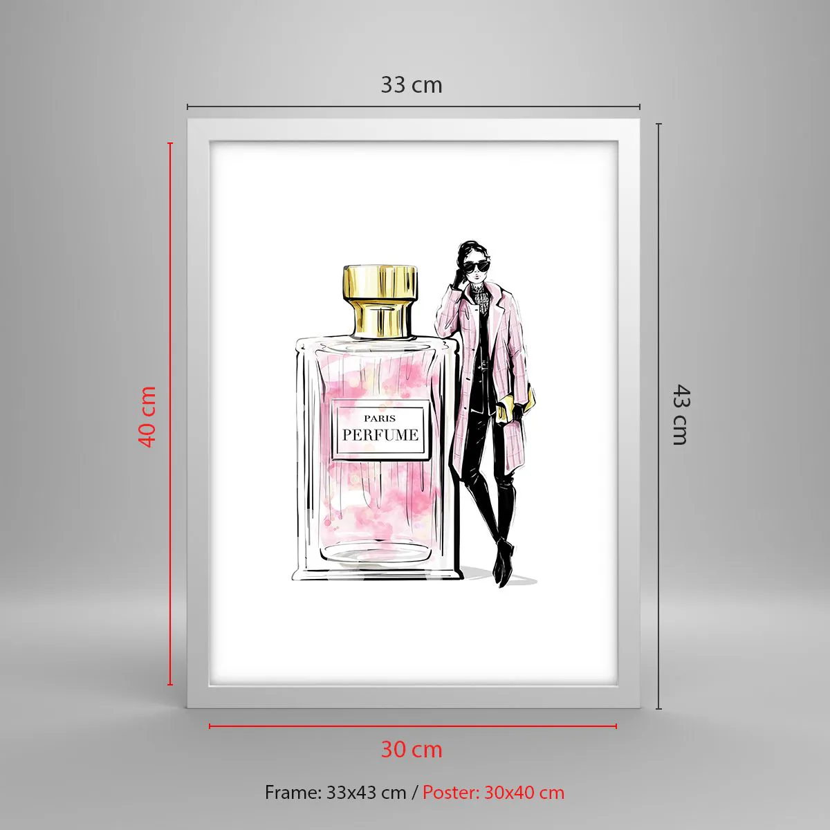 Plagát v bielom ráme - Parížska zmyselnosť - 30x40 cm
