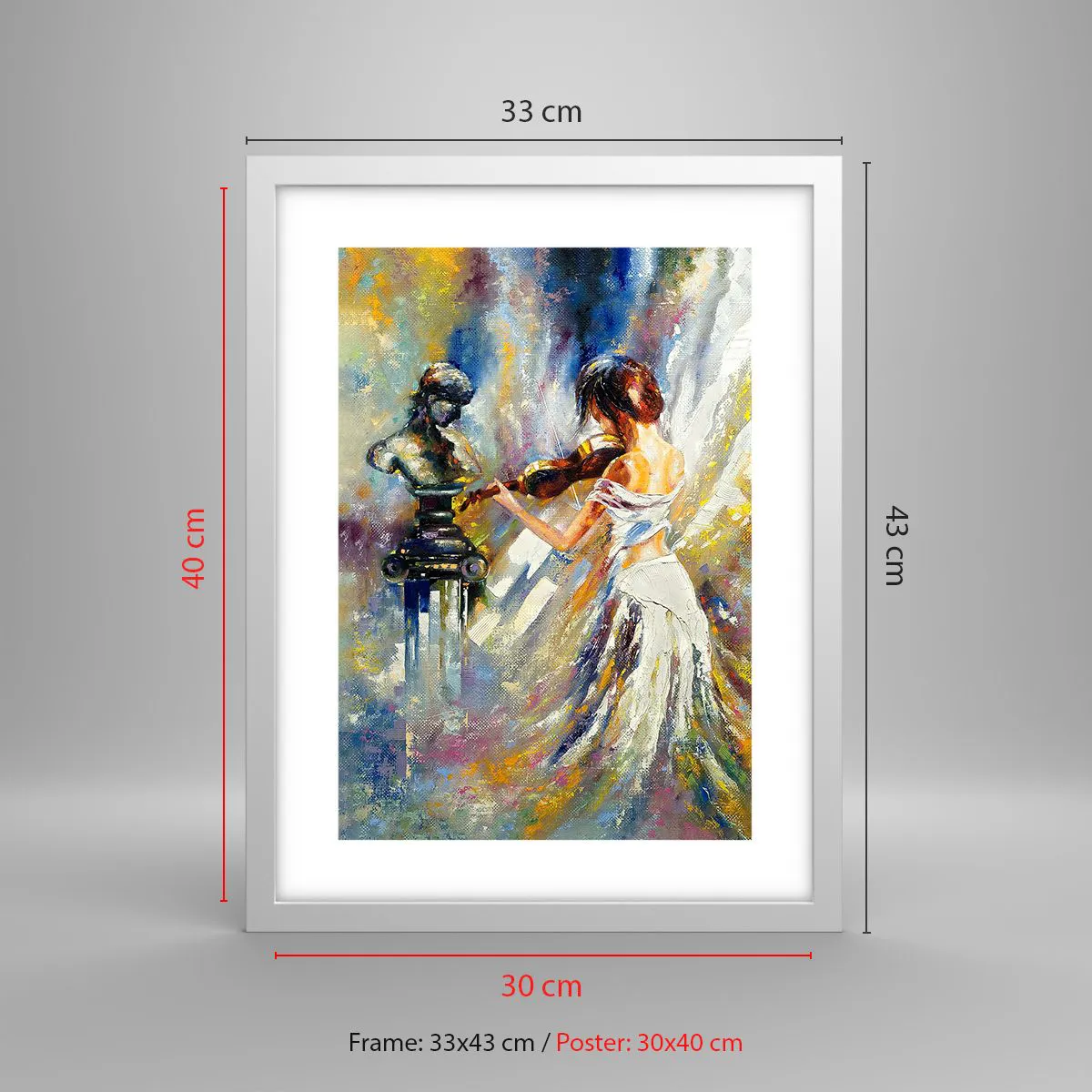 Affiche dans un cadre blanc - Poster - Revivre avec émotion - 30x40 cm