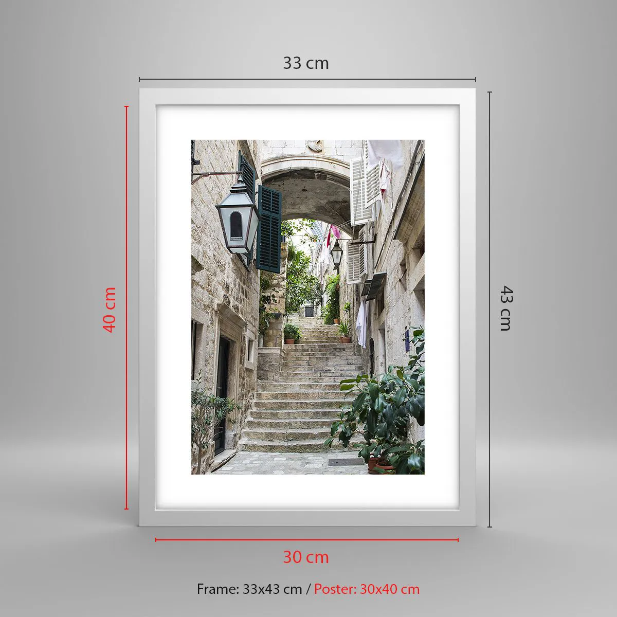 Plakat i hvid ramme - En charmerende baggyde - 30x40 cm