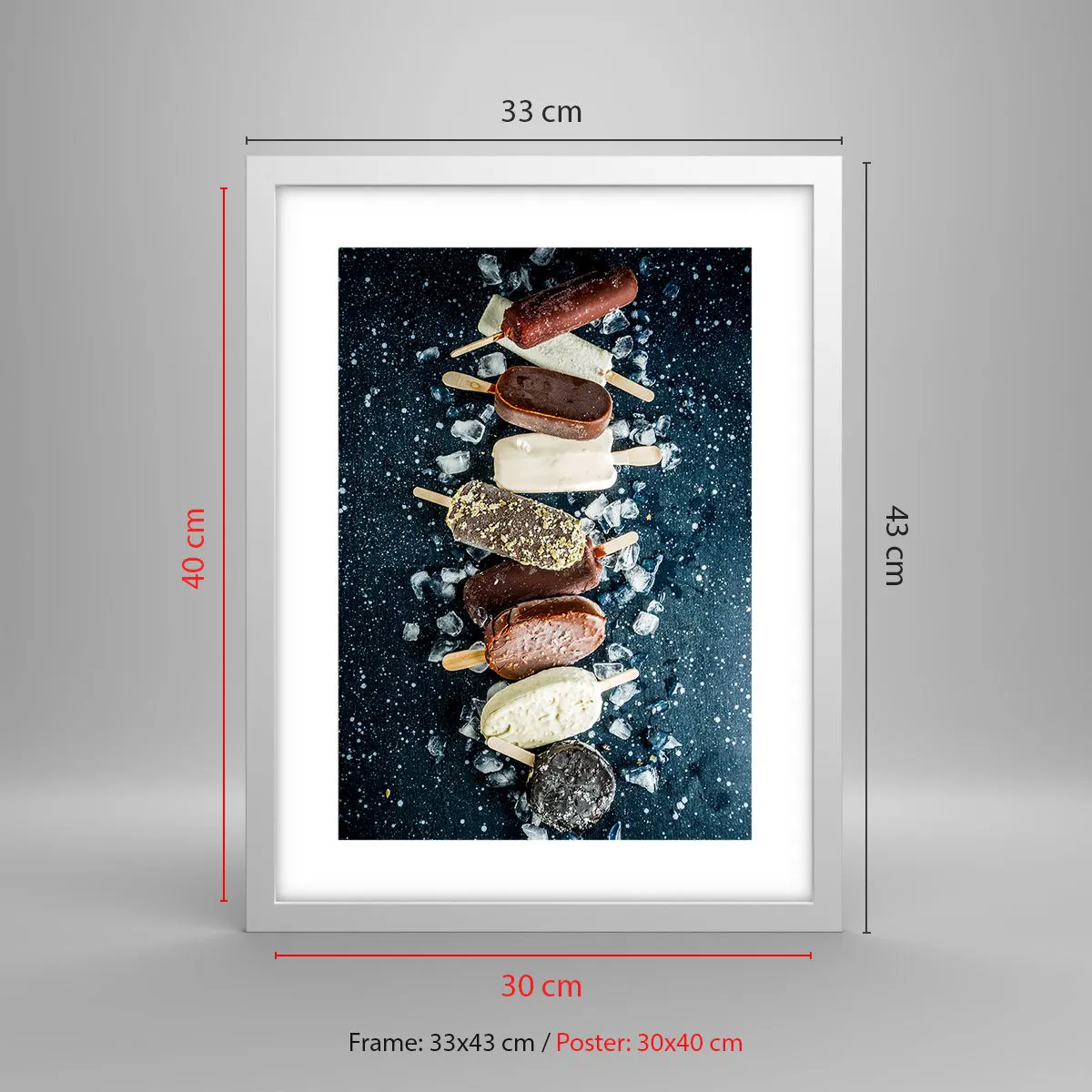 Poszter fekete keretben - A forró nyár íze - 30x40 cm