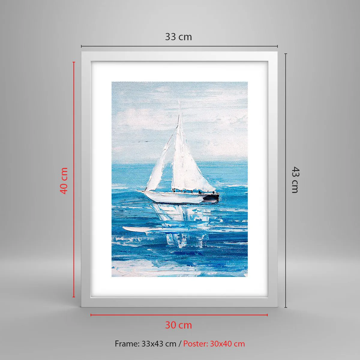 Affiche dans un cadre blanc - Poster - Avec un ami à mes côtés - 30x40 cm