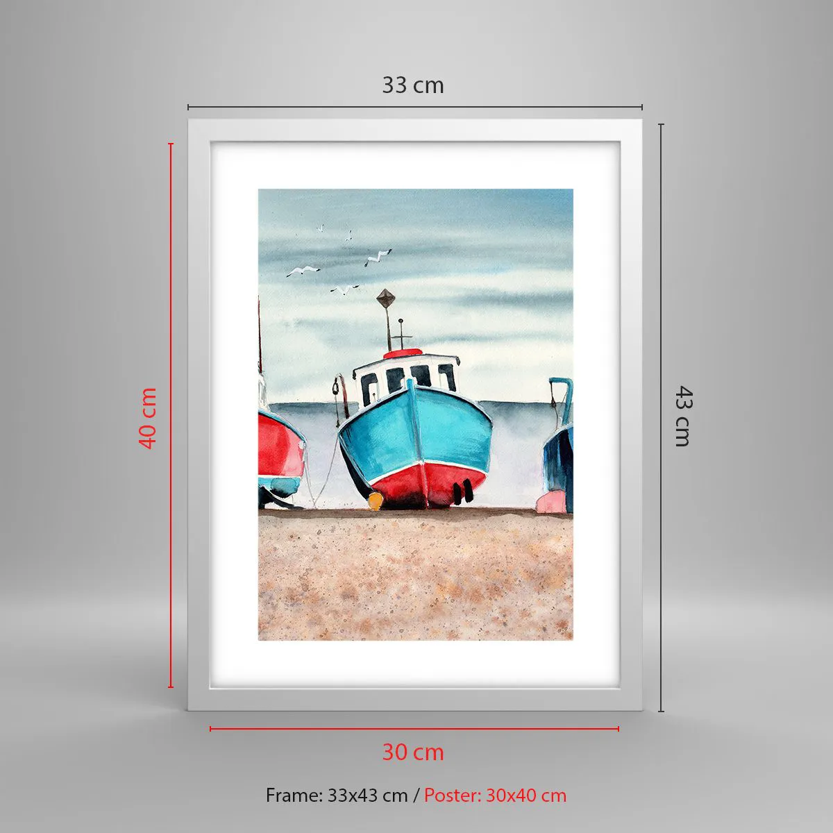 Affiche dans un cadre blanc - Poster - Prêt pour la pêche - 30x40 cm