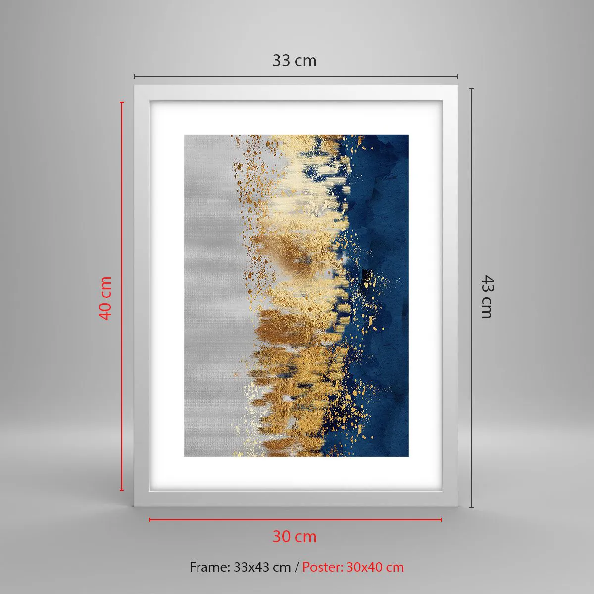 Poster in einem weißen Rahmen - Moderne Komposition mit Glanz - 30x40 cm