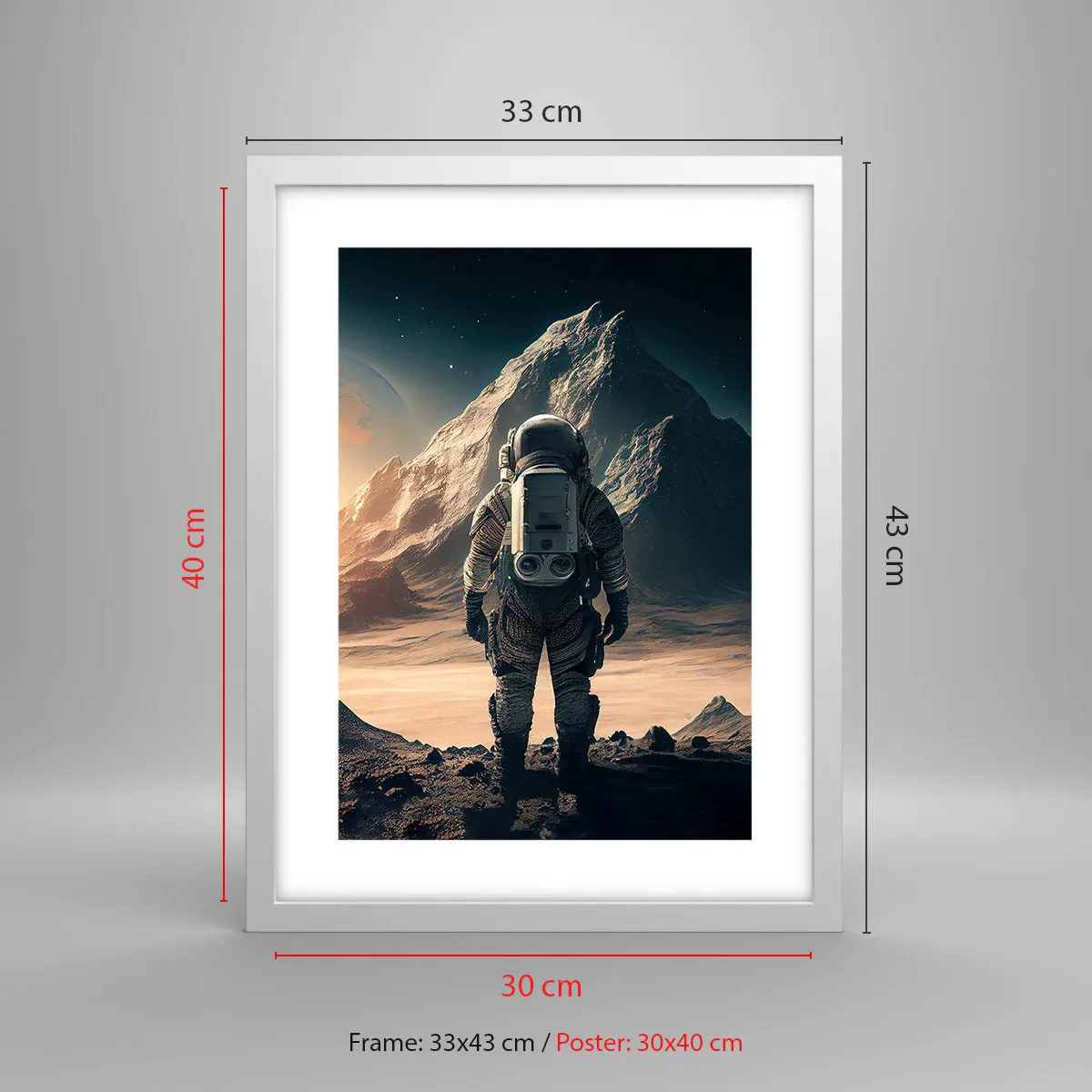 Affiche dans un cadre blanc - Poster - Nouveau défi - 30x40 cm