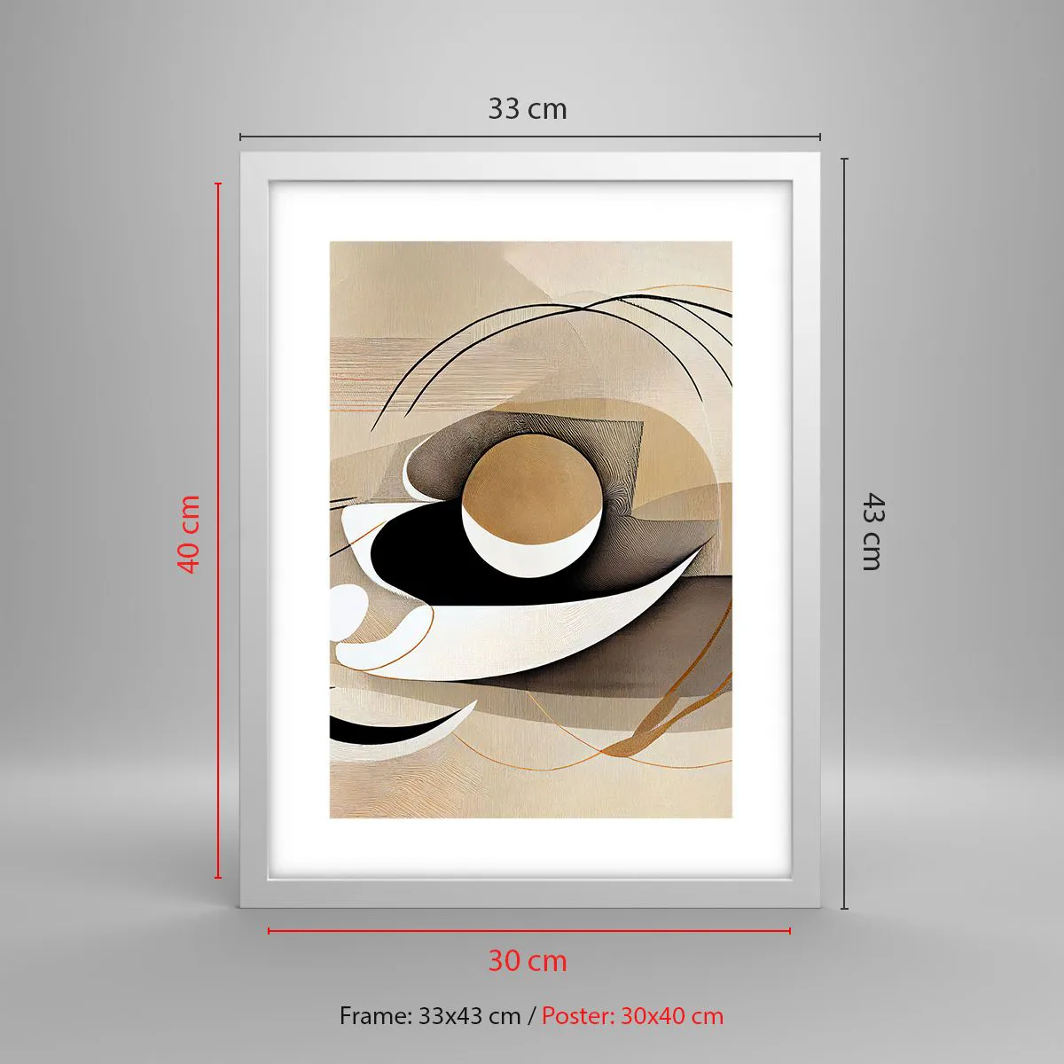 Poster in white frmae - Composition -the Heart of Things - 30x40 cm