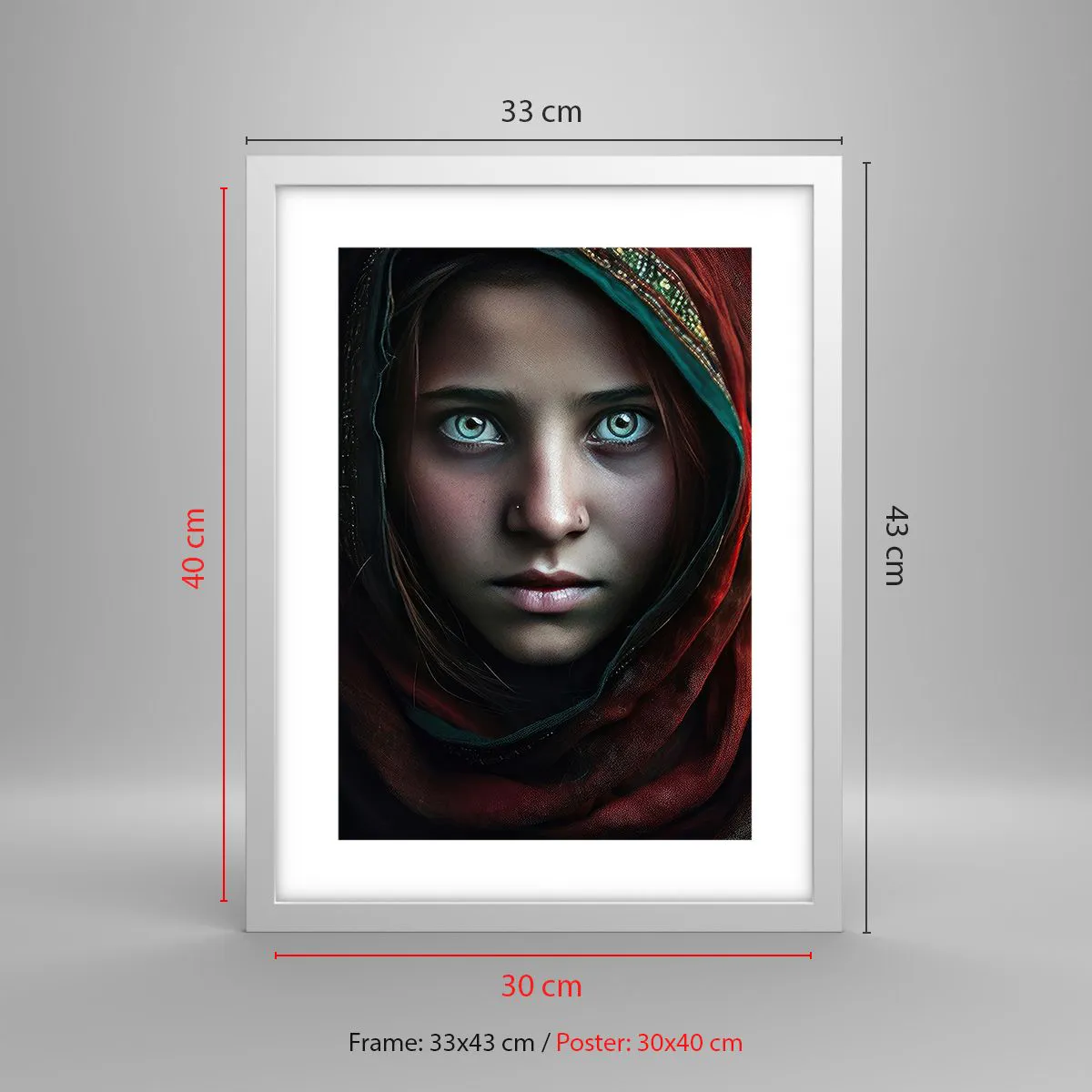 Affisch i vit ram - Östlig prinsessa - 30x40 cm