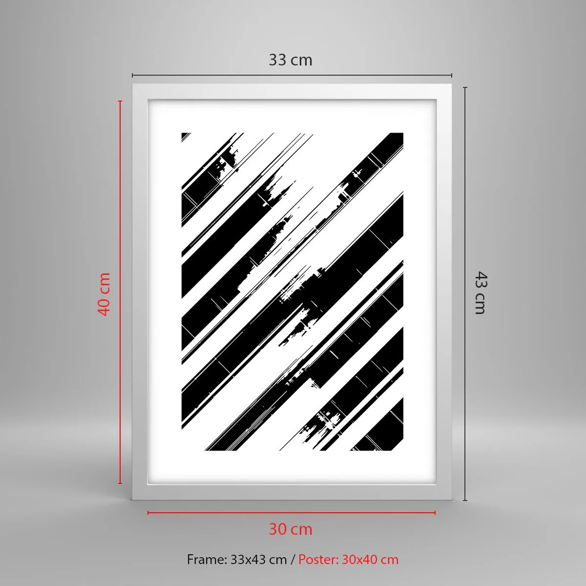 Affisch i vit ram - Intensiv och dynamisk komposition - 30x40 cm