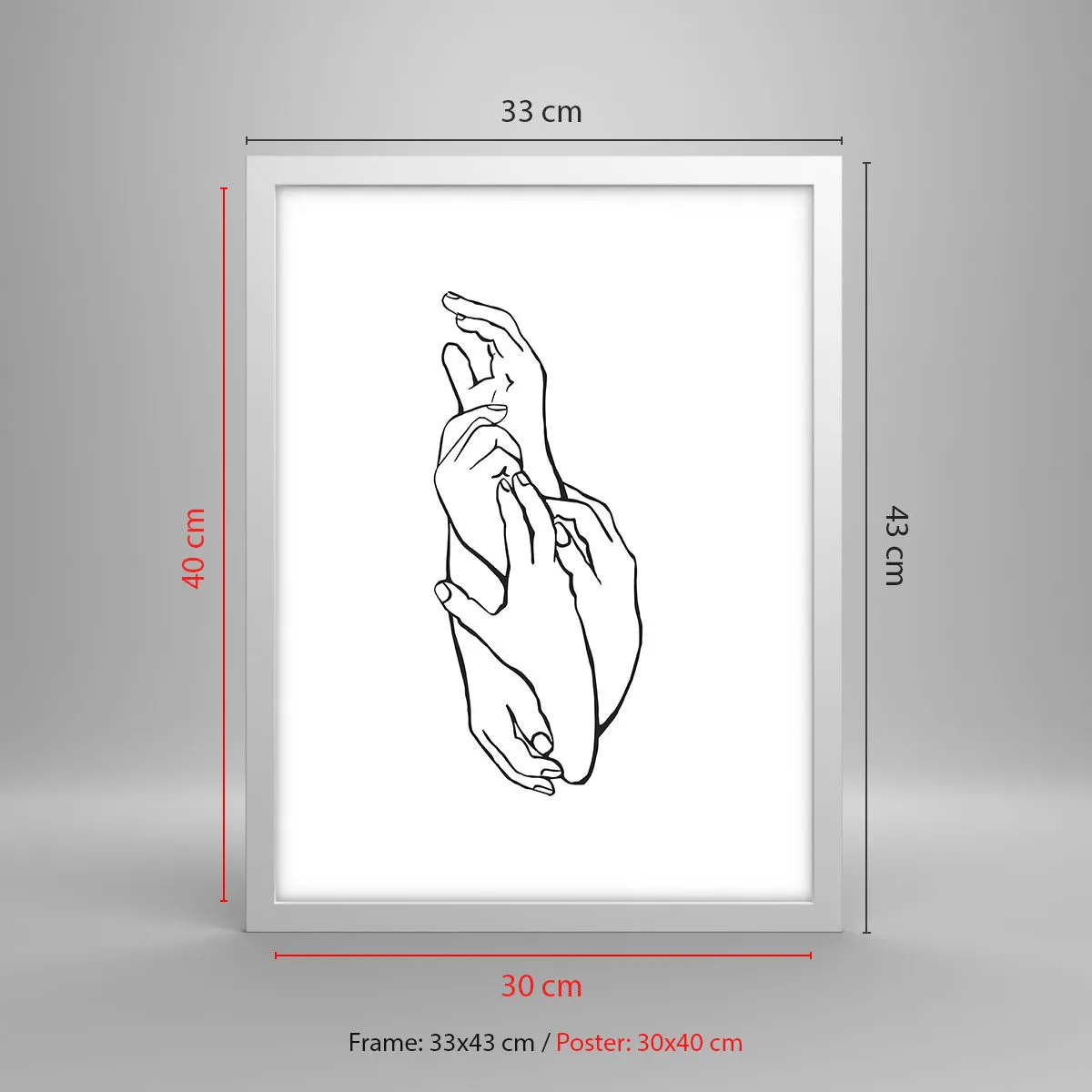 Poster in einem weißen Rahmen - Gute Geste - 30x40 cm