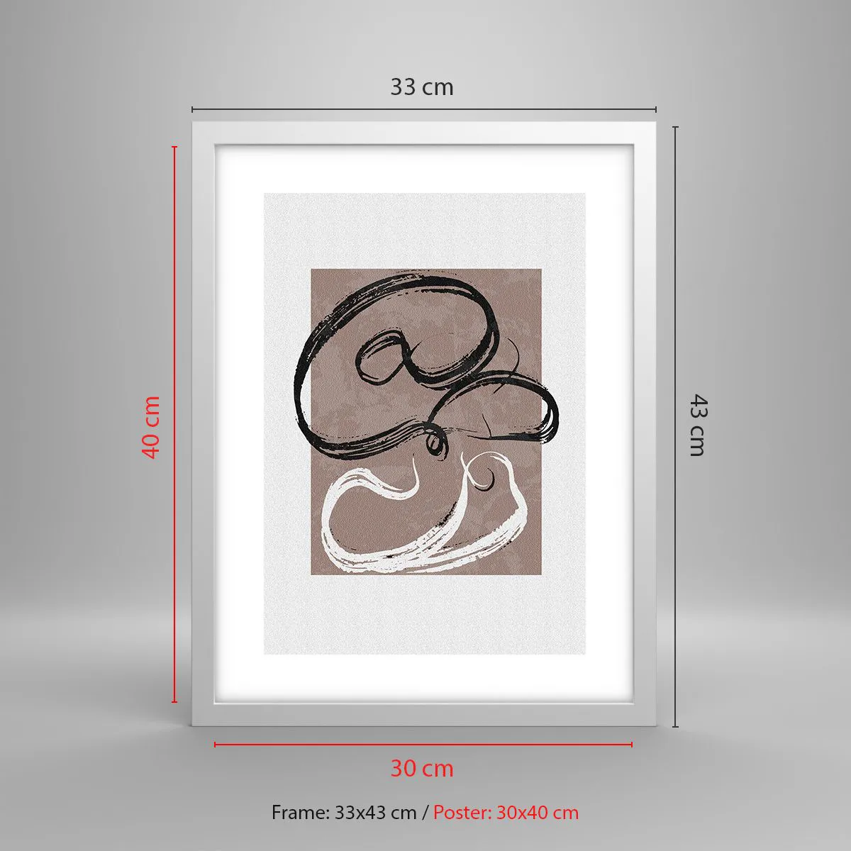 Pôster em moldura branca - Composição – a busca pela plenitude - 30x40 cm