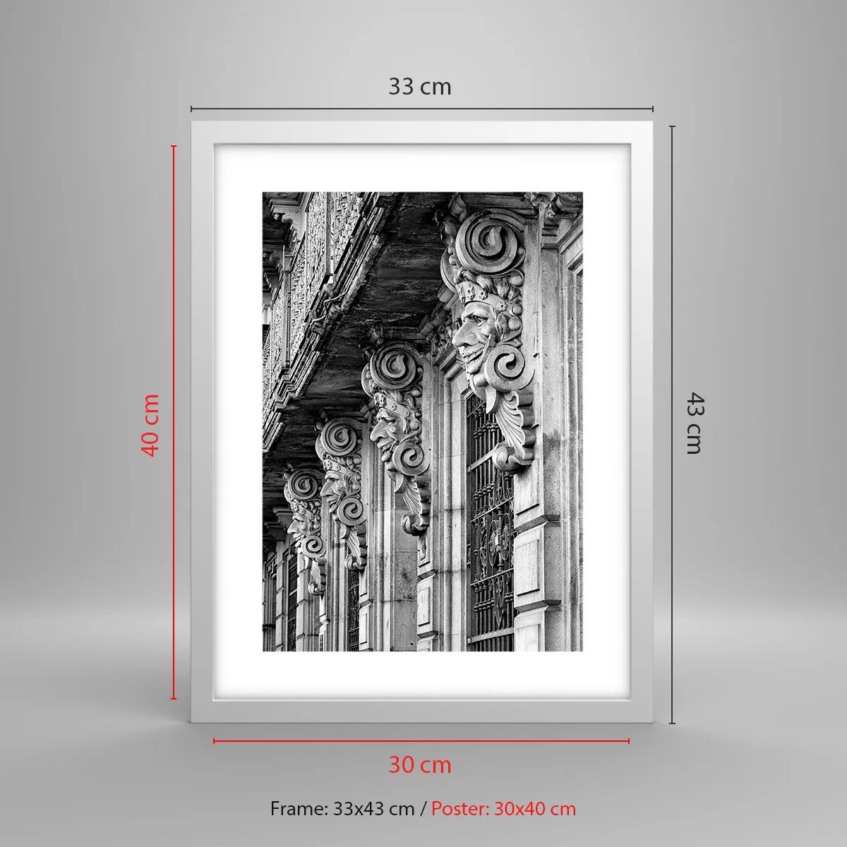 Poster in einem weißen Rahmen - Erstaunliches Barcelona - 30x40 cm