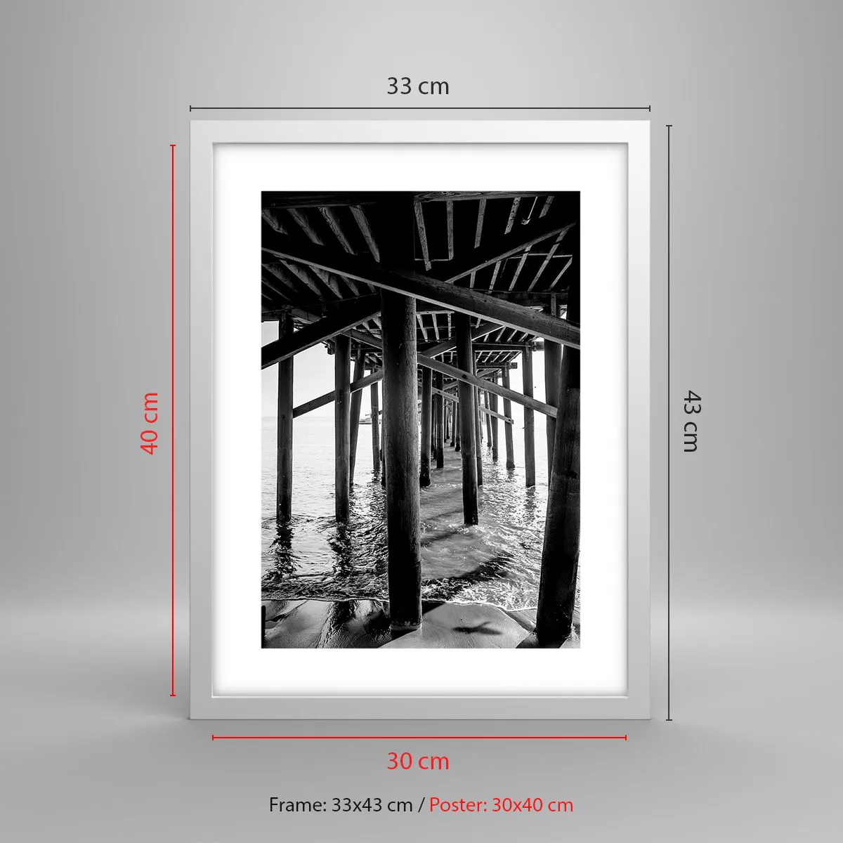 Affiche dans un cadre blanc - Poster - Refuge de plage - 30x40 cm