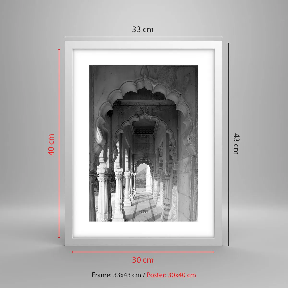 Pôster em moldura branca - Contos de fadas orientais acontecem aqui - 30x40 cm