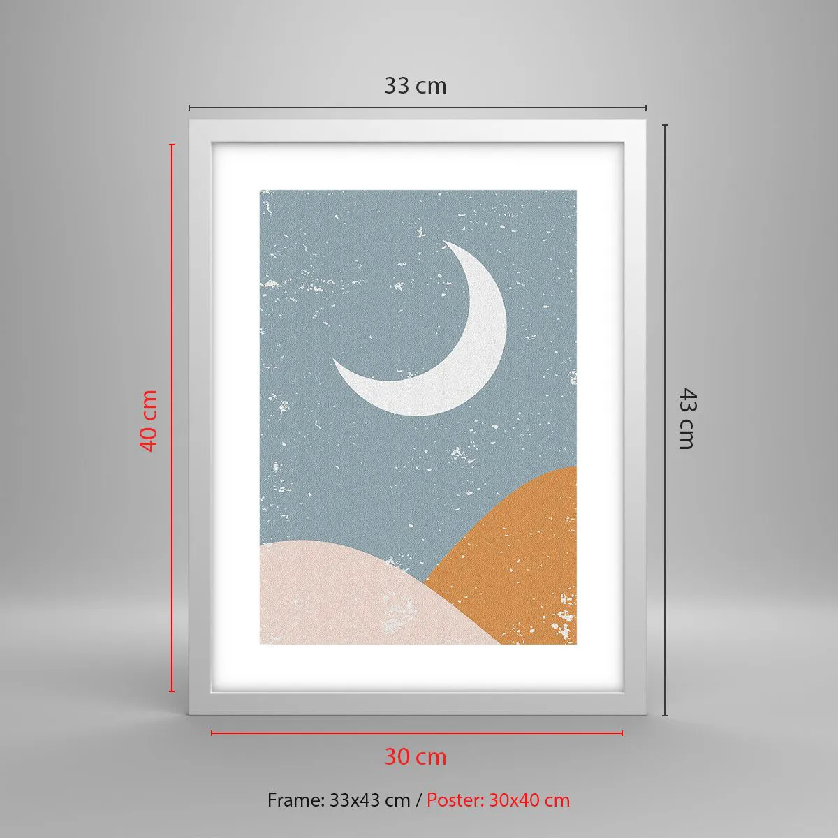 Poster în ramă albă - Miracol tuturor nopții - 30x40 cm