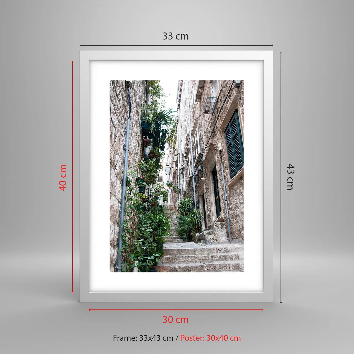 Affisch i vit ram - Gamla stans charm - 30x40 cm