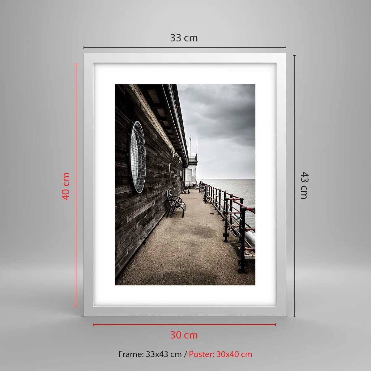 Poster in einem weißen Rahmen - Die Zeit blieb stehen - 30x40 cm