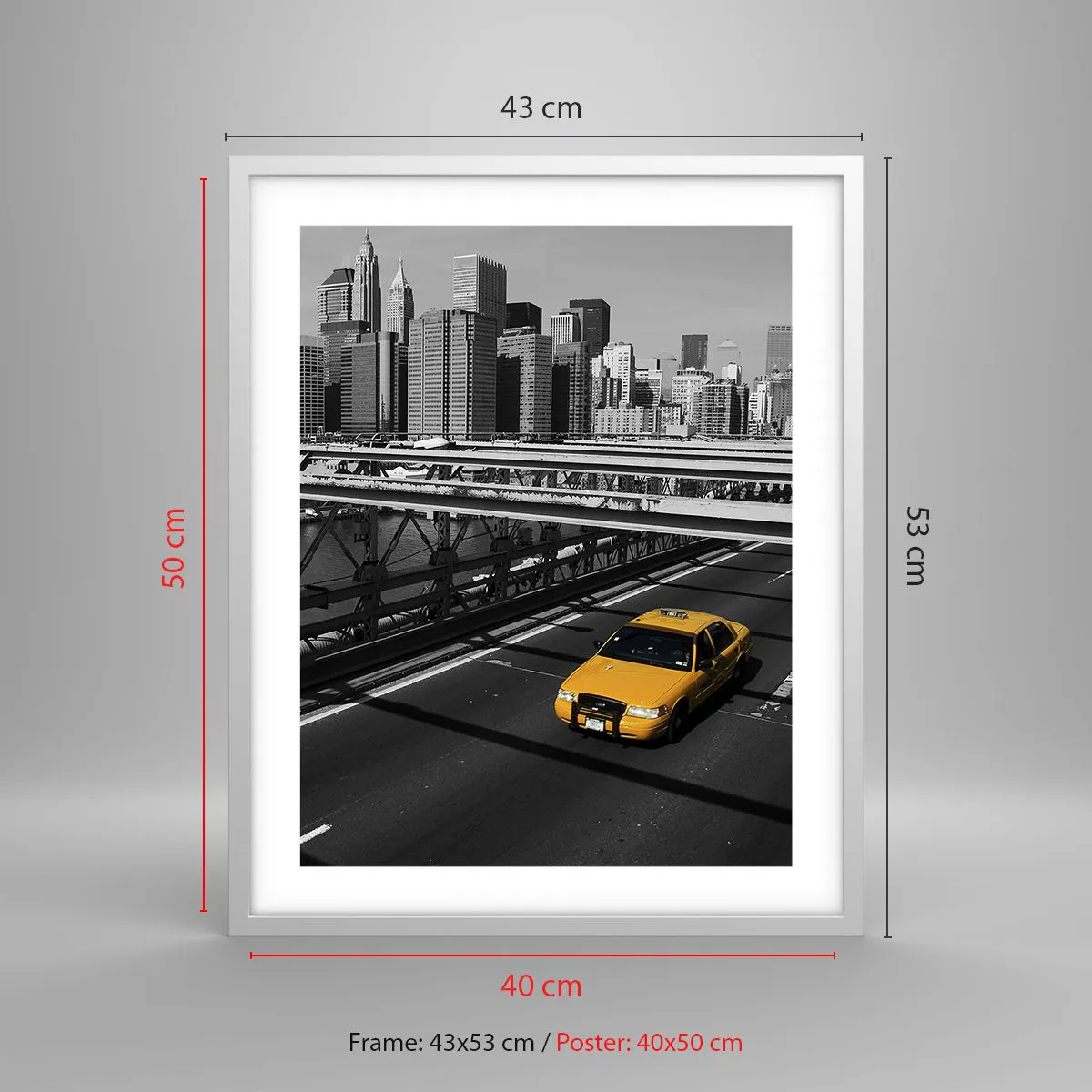 Affisch i vit ram - Storstadens färg - 40x50 cm
