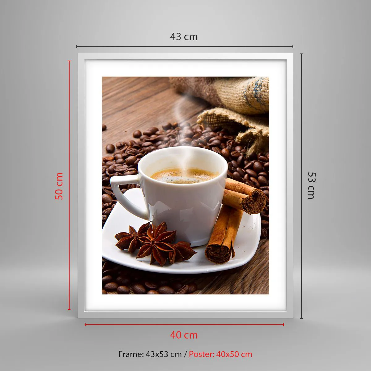 Affiche dans un cadre blanc - Poster - Saveur et arôme épicés - 40x50 cm