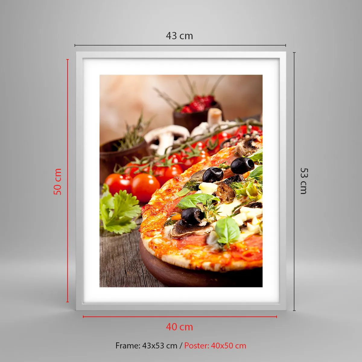 Affisch i vit ram - Ingredienser ur jorden - 40x50 cm