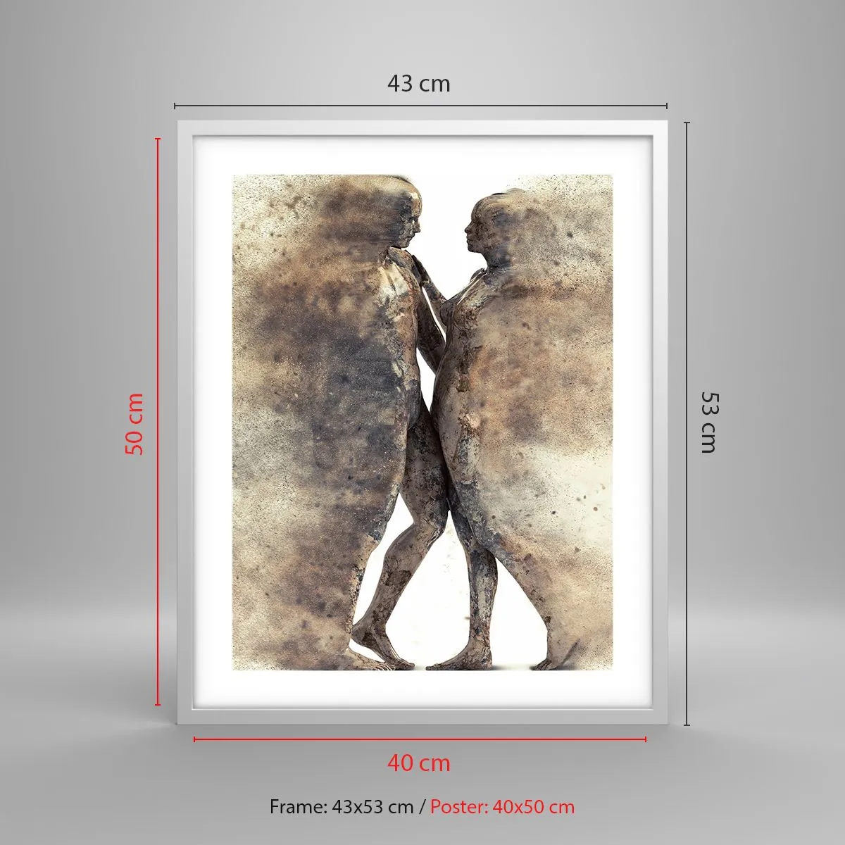 Affiche dans un cadre blanc - Poster - Ils sont sortis de la poussière pour aimer - 40x50 cm